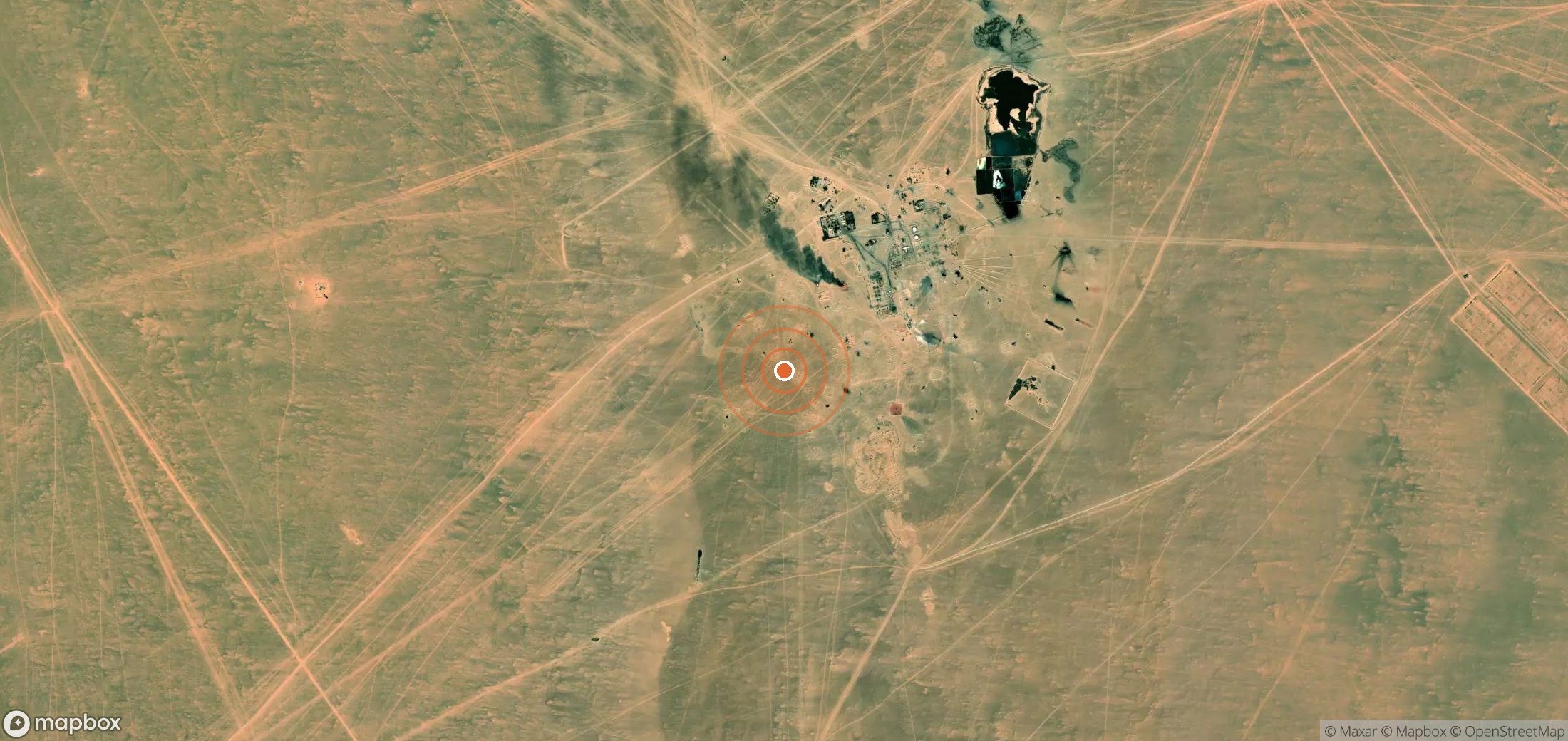 Satellite map of methane plume locations in LBY_S_010