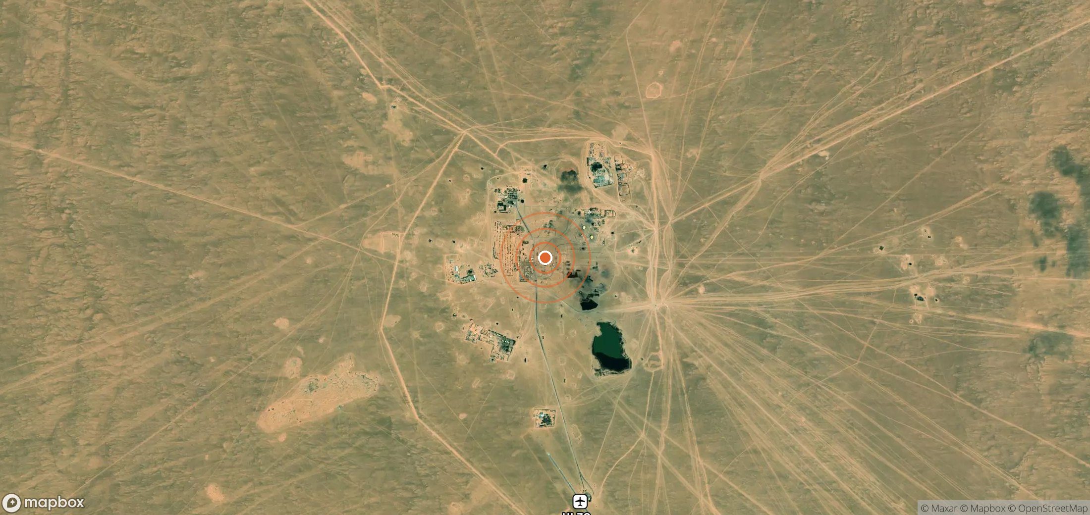 Satellite map of methane plume locations in LBY_S_033