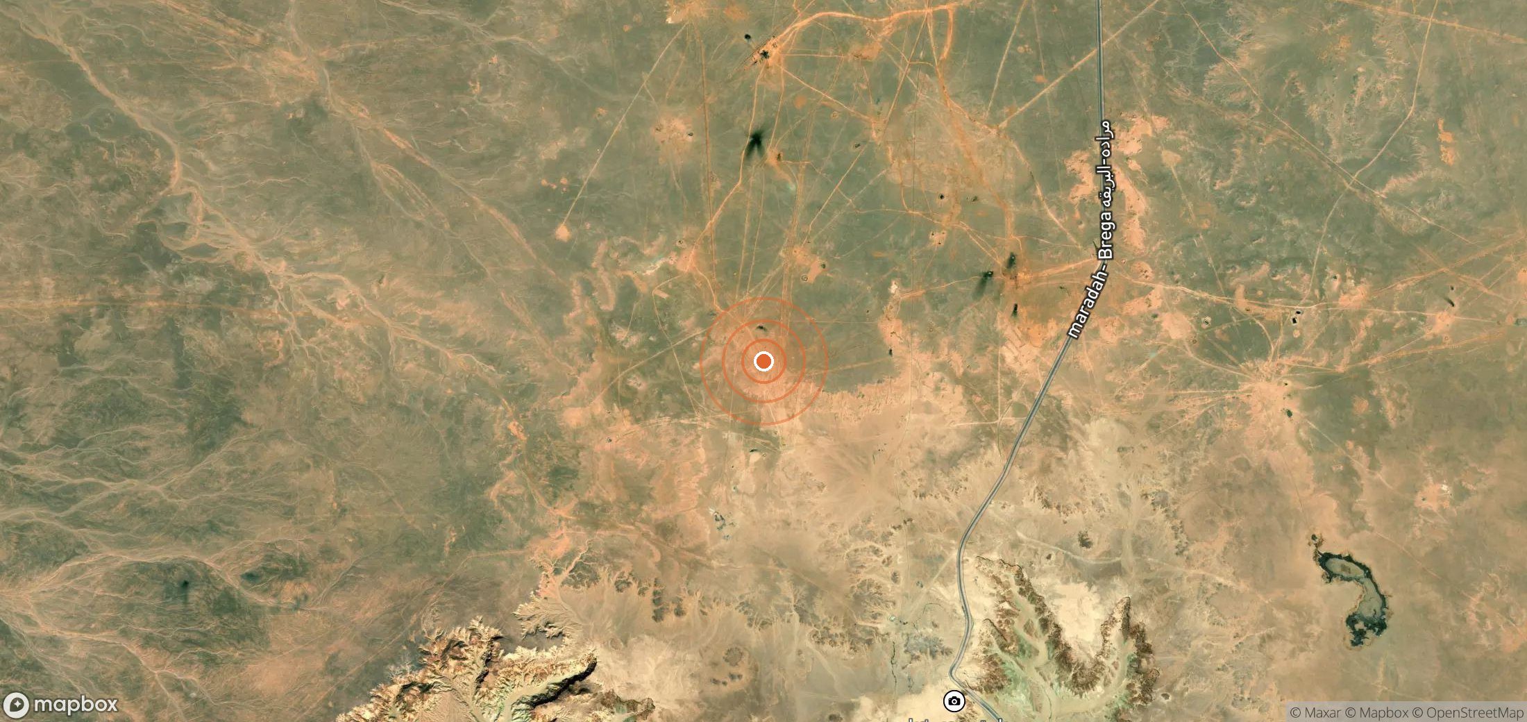 Satellite map of methane plume locations in LBY_S_071