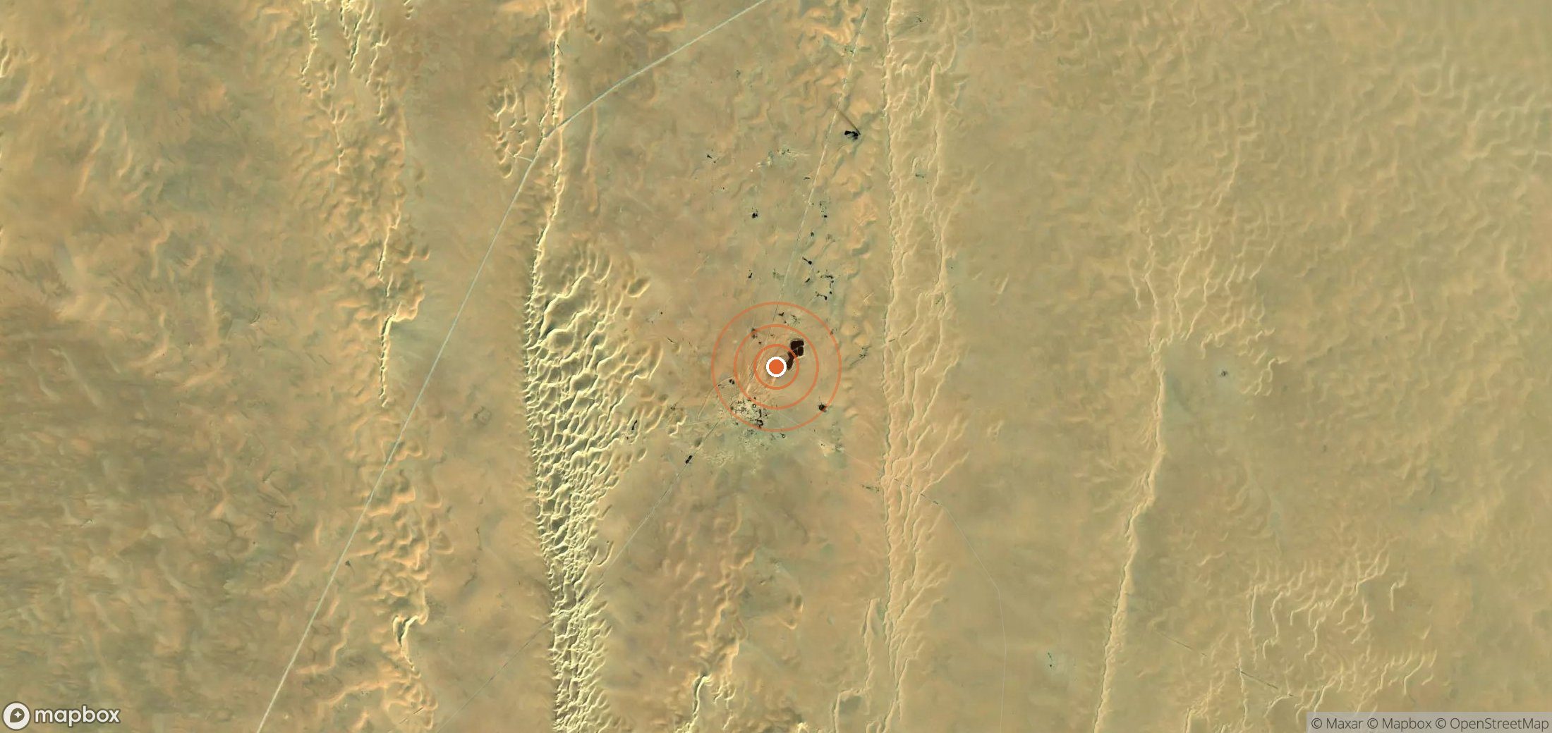 Satellite map of methane plume locations in LBY_S_101