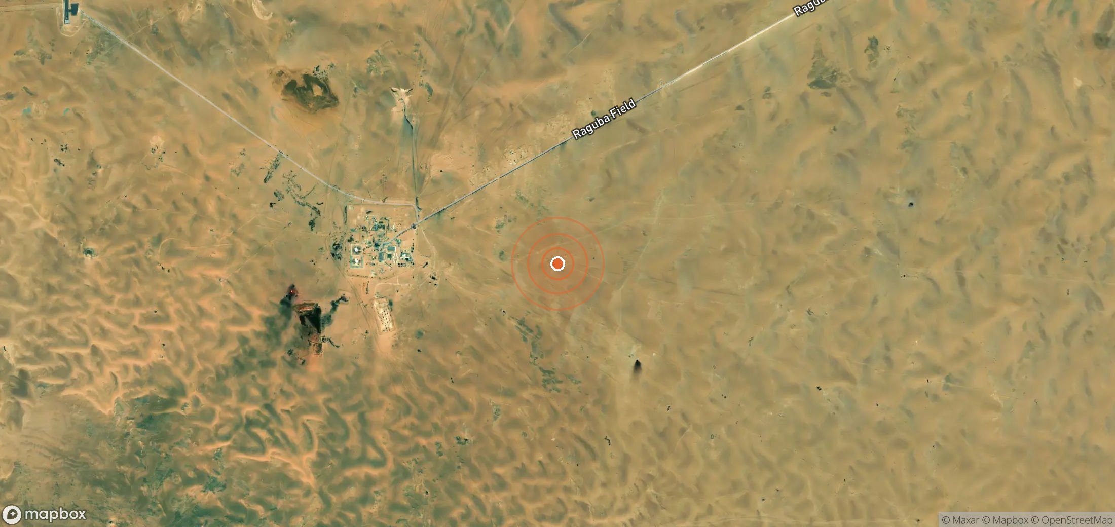 Mapa satelital de plumas de metano en LBY_S_111