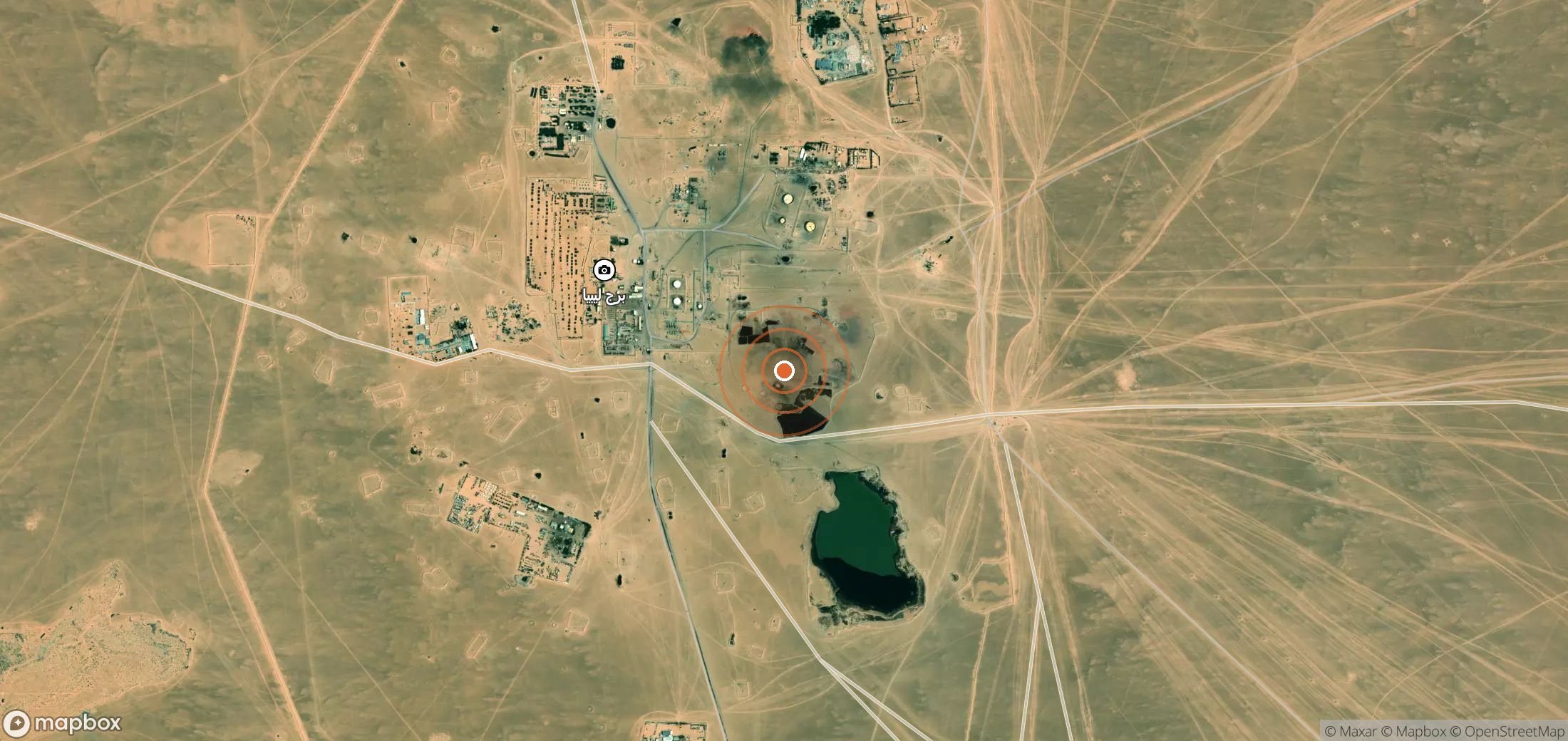 Mapa satelital de plumas de metano en LBY_S_127
