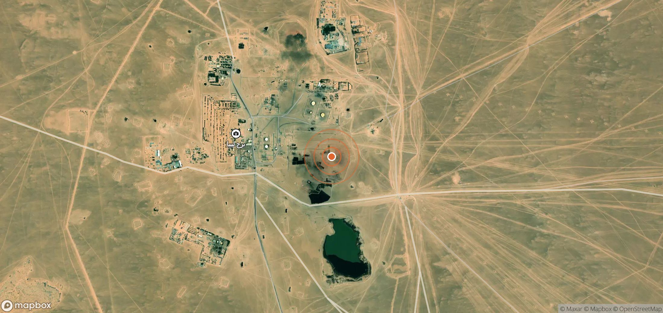 Satellite map of methane plume locations in LBY_S_157