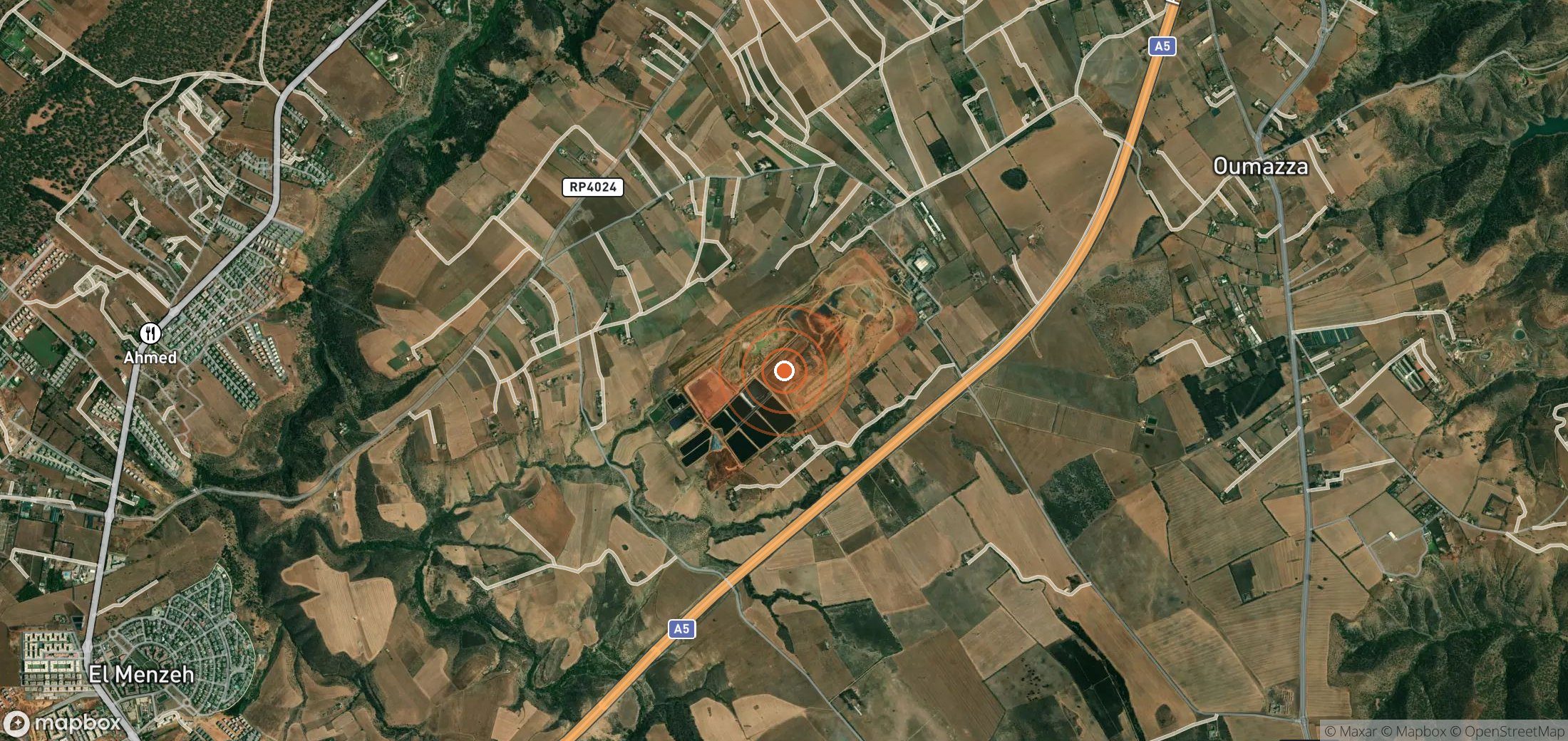 Satellite map of methane plume locations in MAR_S_004