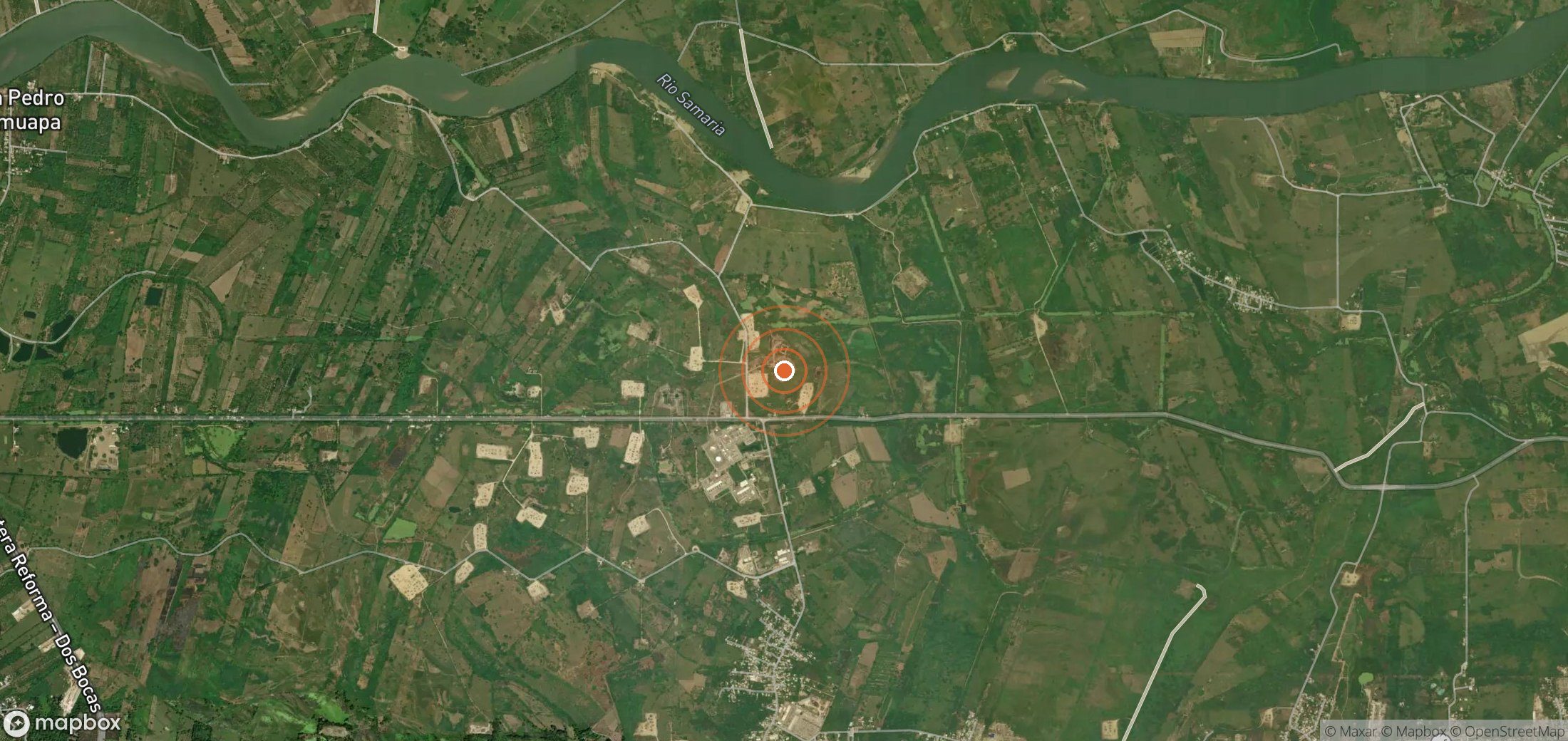 Satellite map of methane plume locations in MEX_S_011