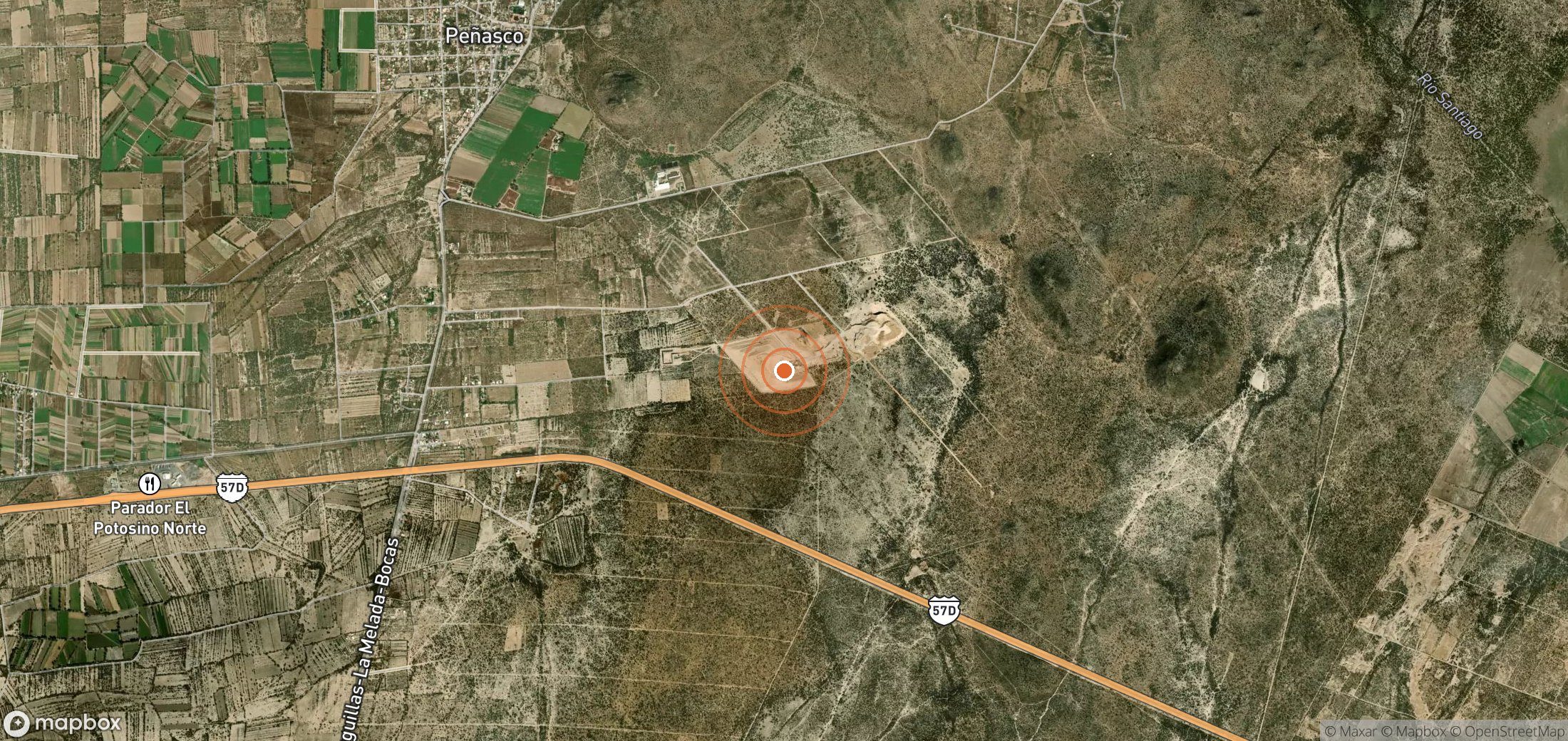 Mapa satelital de plumas de metano en MEX_S_068
