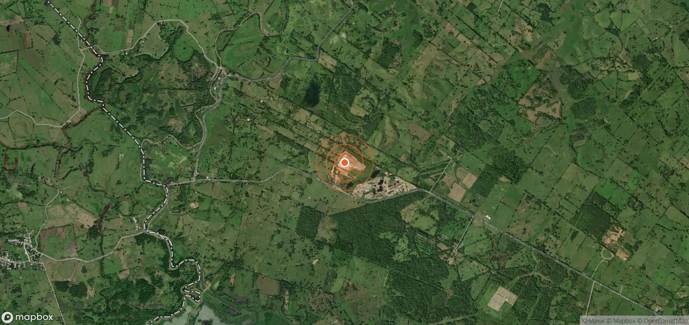 Satellite map of methane plume locations in MEX_S_110