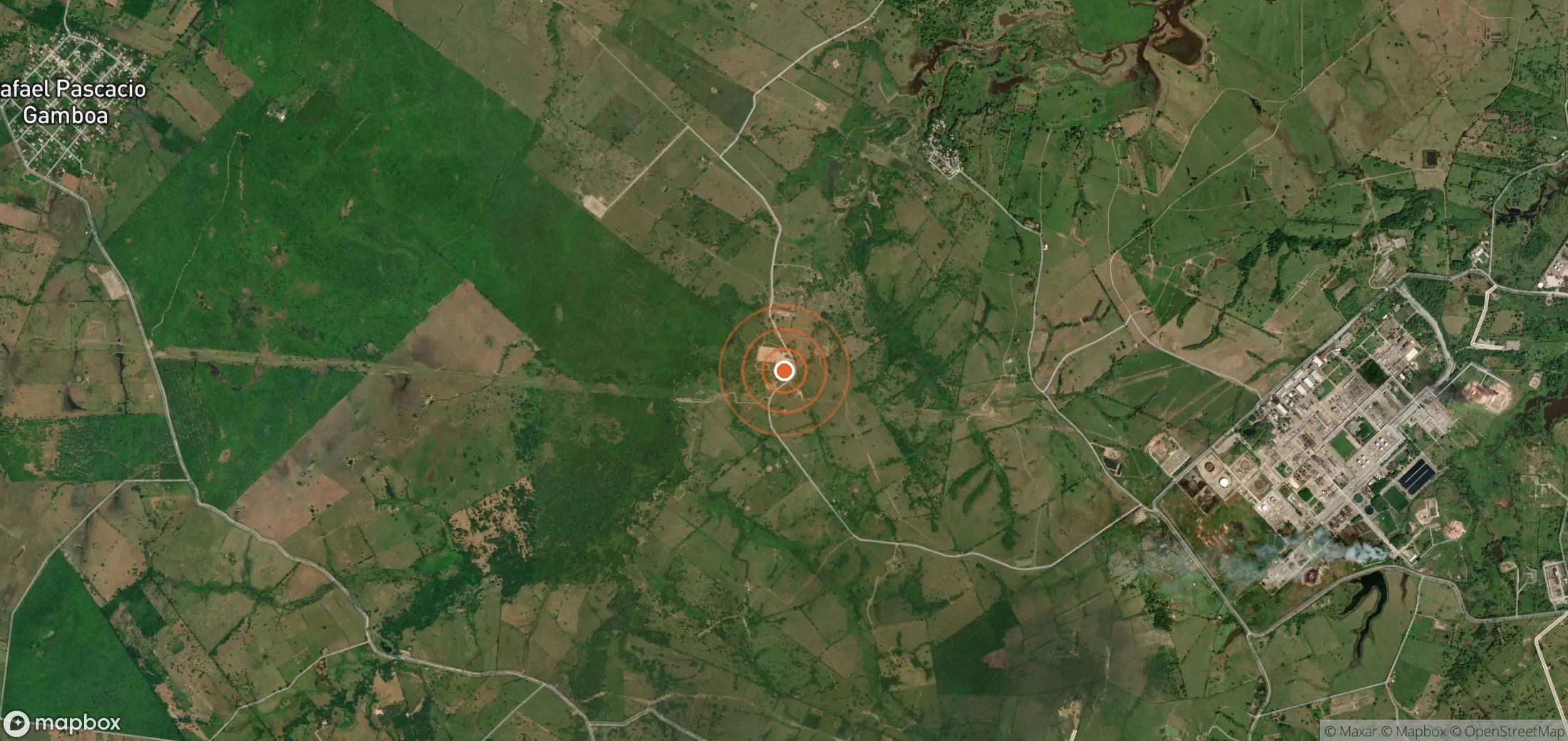 Mapa satelital de plumas de metano en MEX_S_118