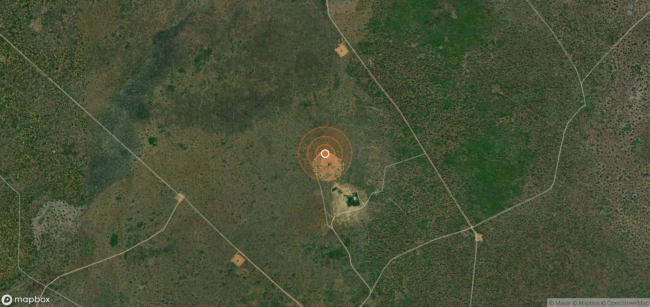 Satellite map of methane plume locations in MOZ_S_001