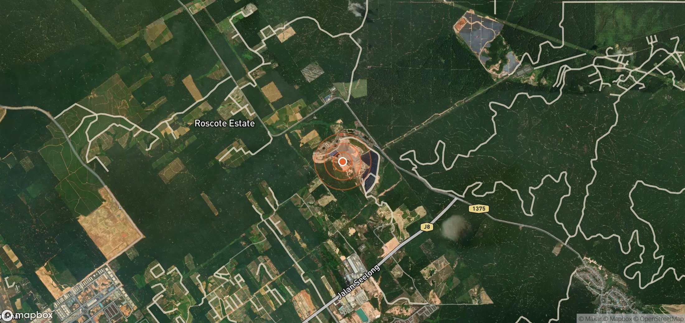 Satellite map of methane plume locations in MYS_S_005