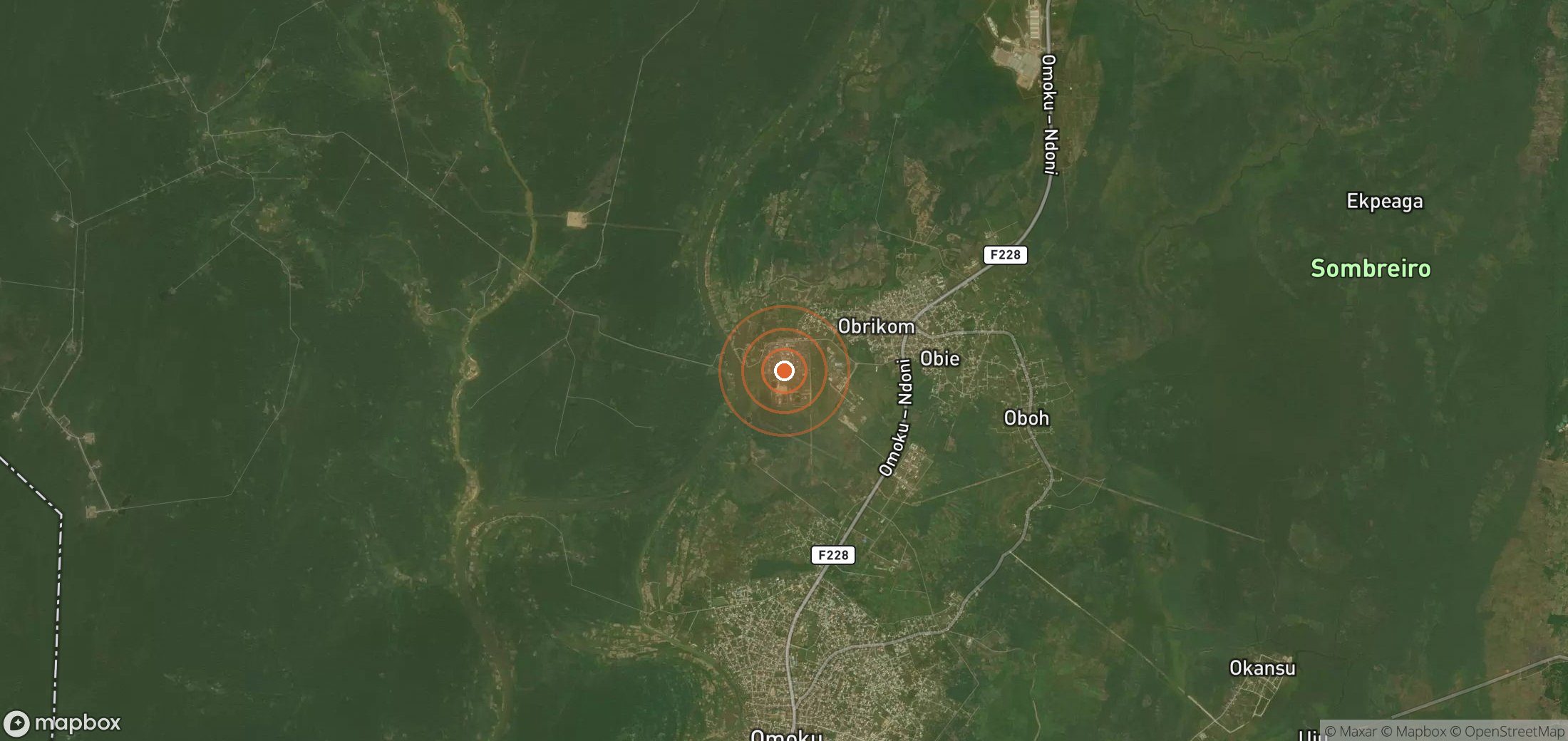 Satellite map of methane plume locations in NGA_S_024