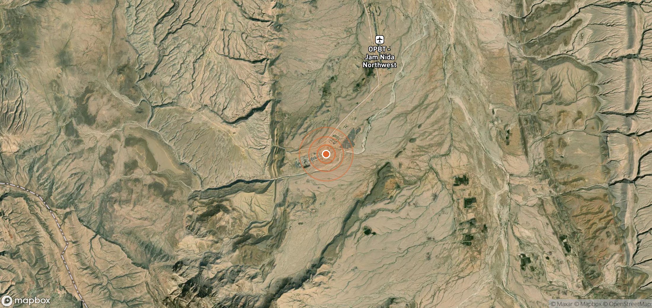 Satellite map of methane plume locations in PAK_S_002