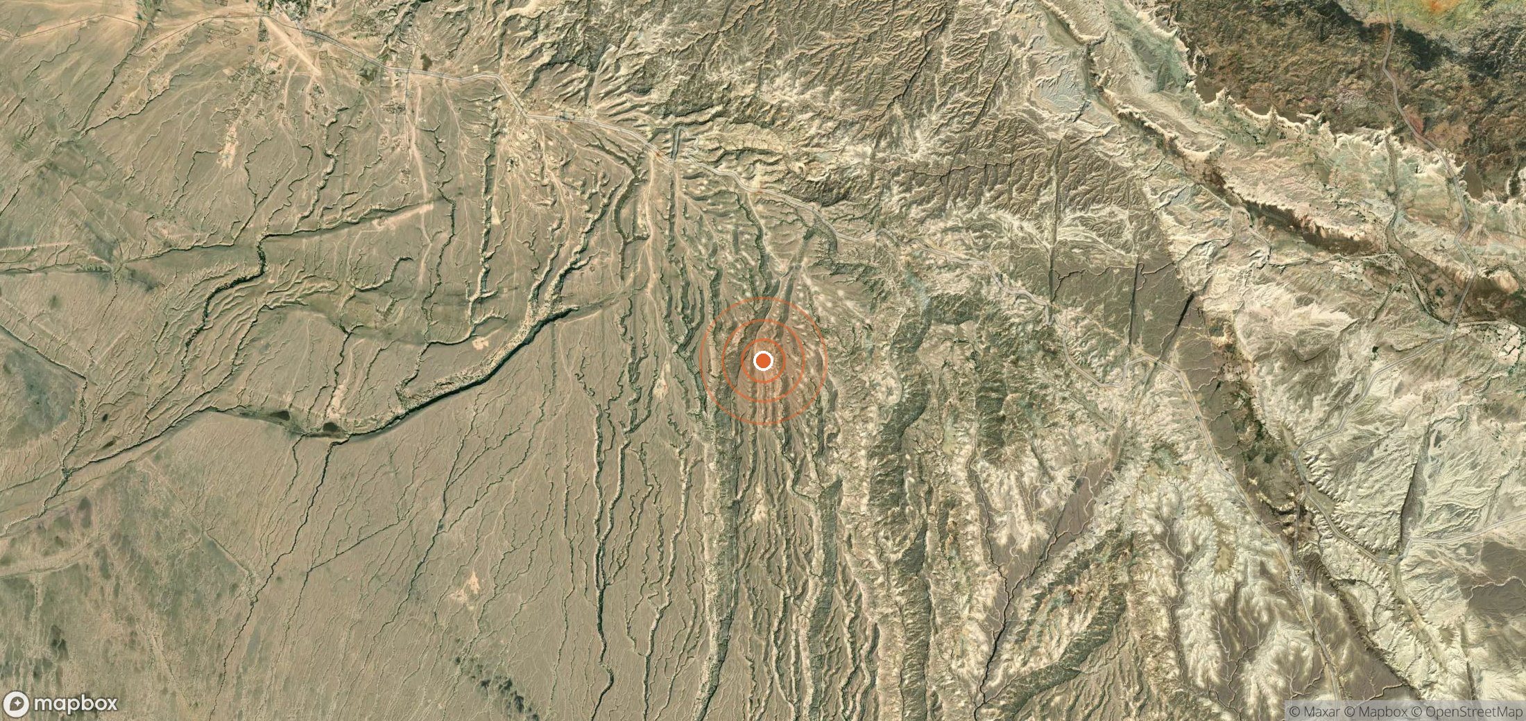 Satellite map of methane plume locations in PAK_S_005