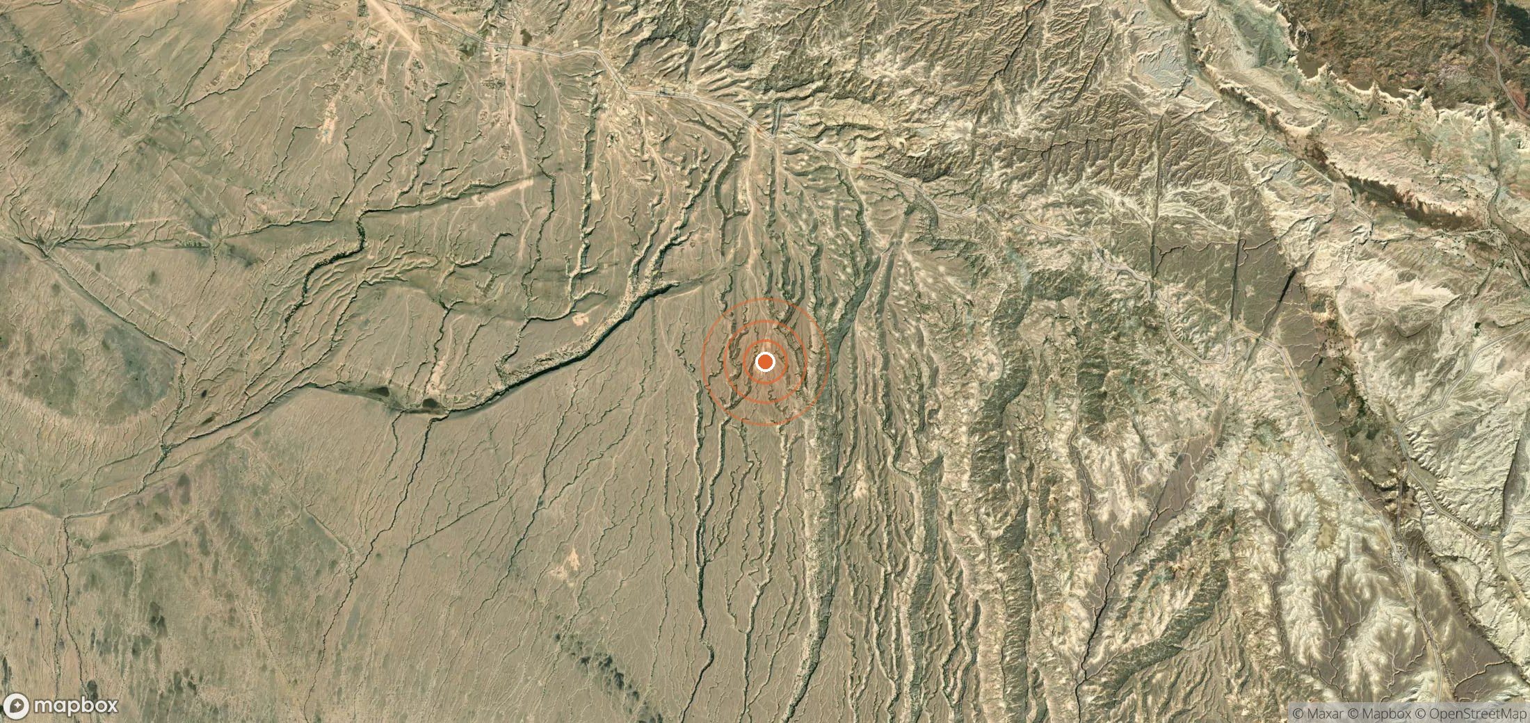 Satellite map of methane plume locations in PAK_S_006