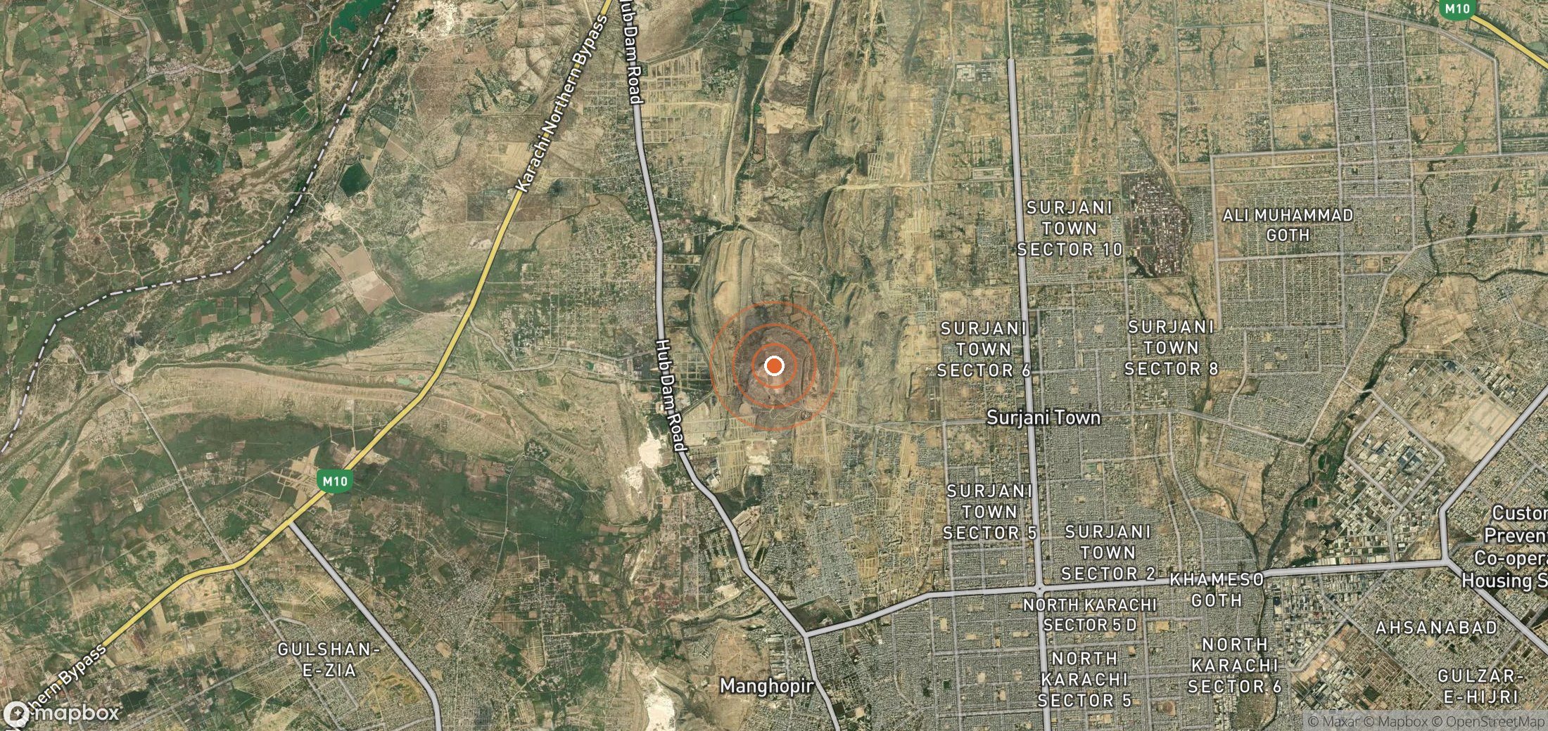 Satellite map of methane plume locations in PAK_S_007