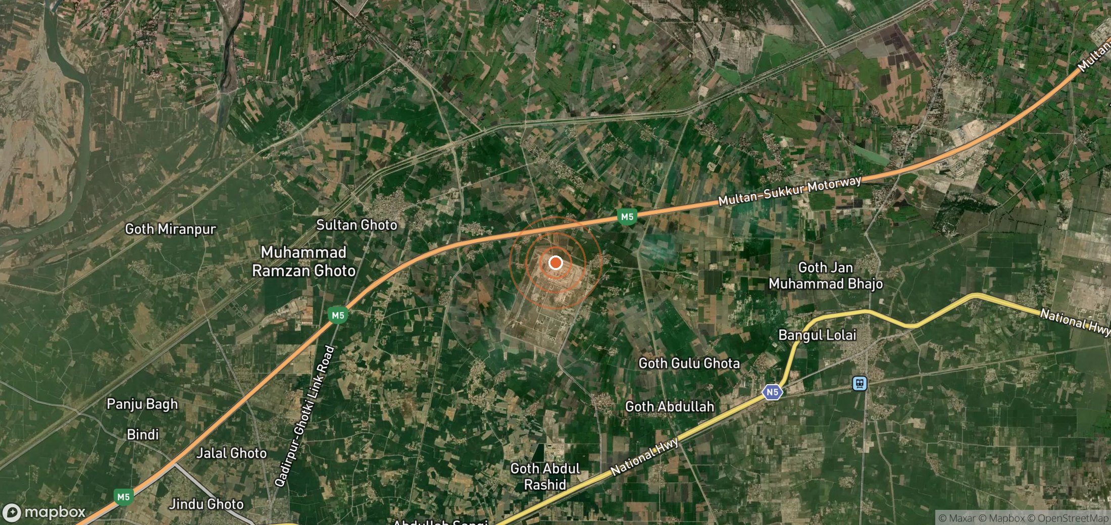 Satellite map of methane plume locations in PAK_S_008