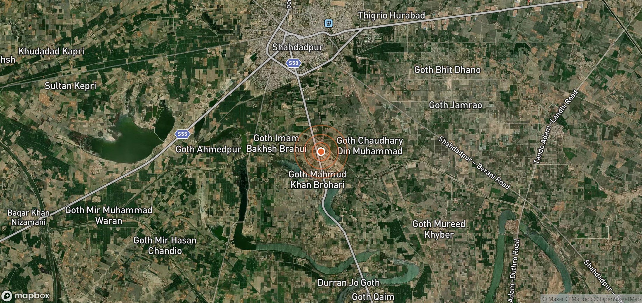 Satellite map of methane plume locations in PAK_S_009