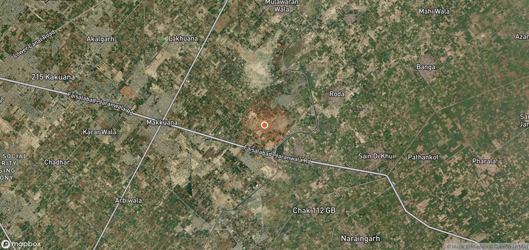 Satellite map of methane plume locations in PAK_S_019