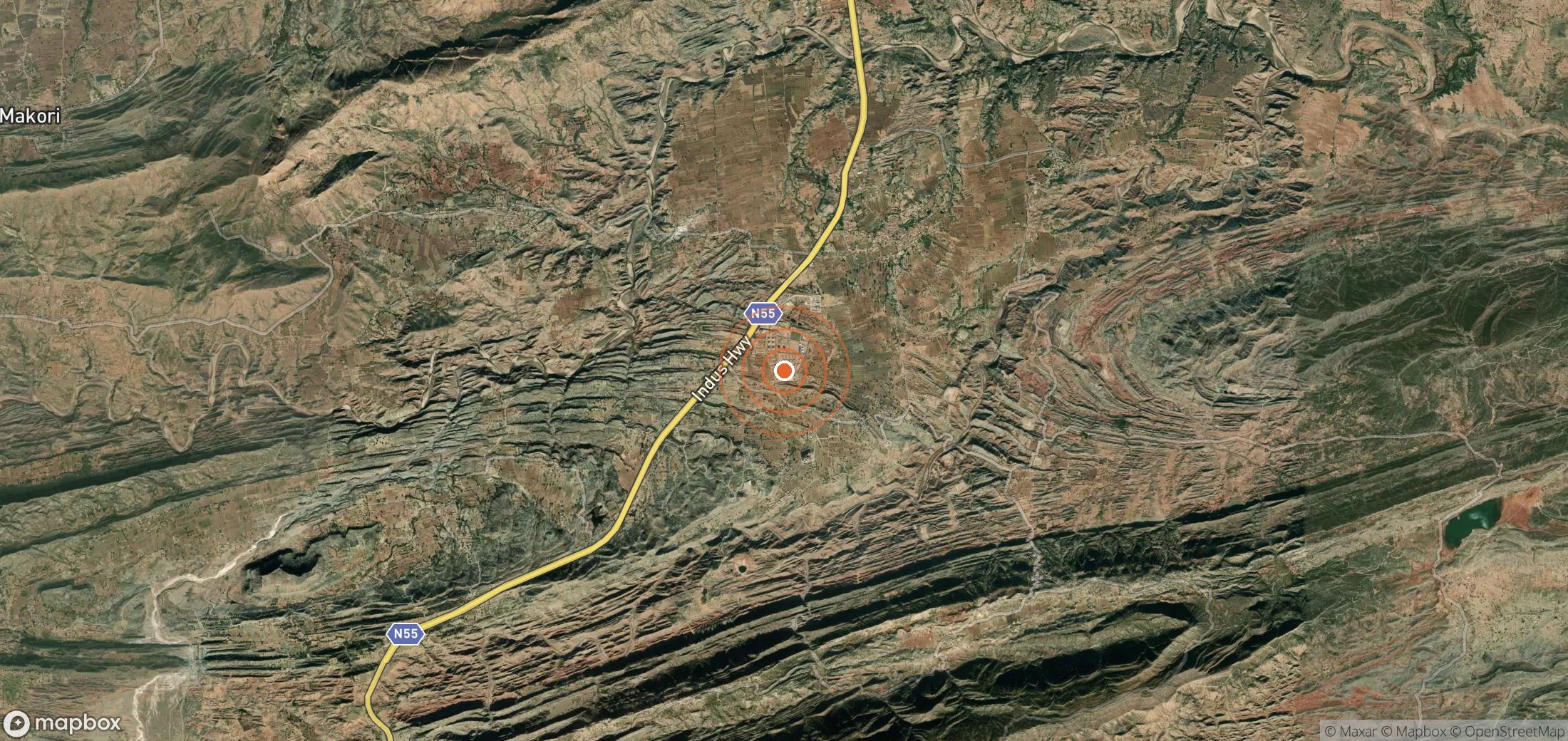 Satellite map of methane plume locations in PAK_S_026