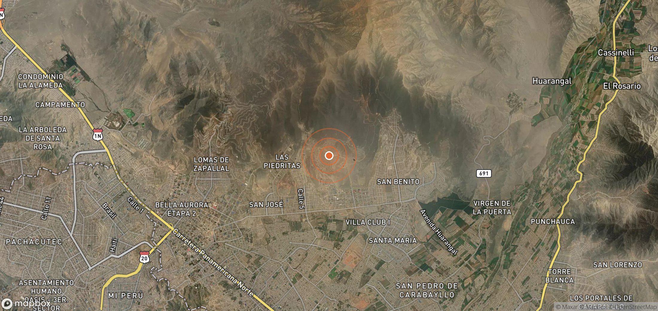 Satellite map of methane plume locations in PER_S_003