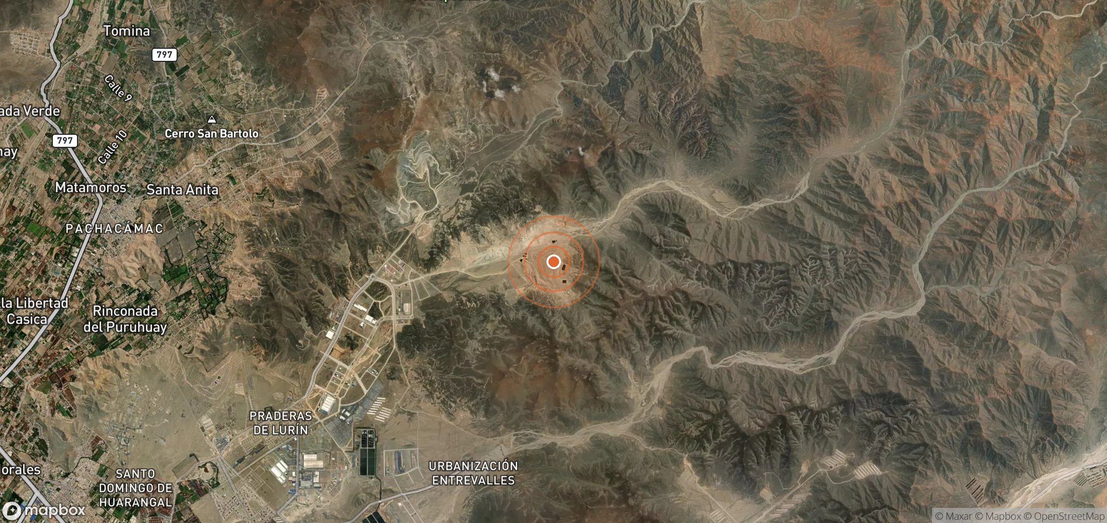 Satellite map of methane plume locations in PER_S_005