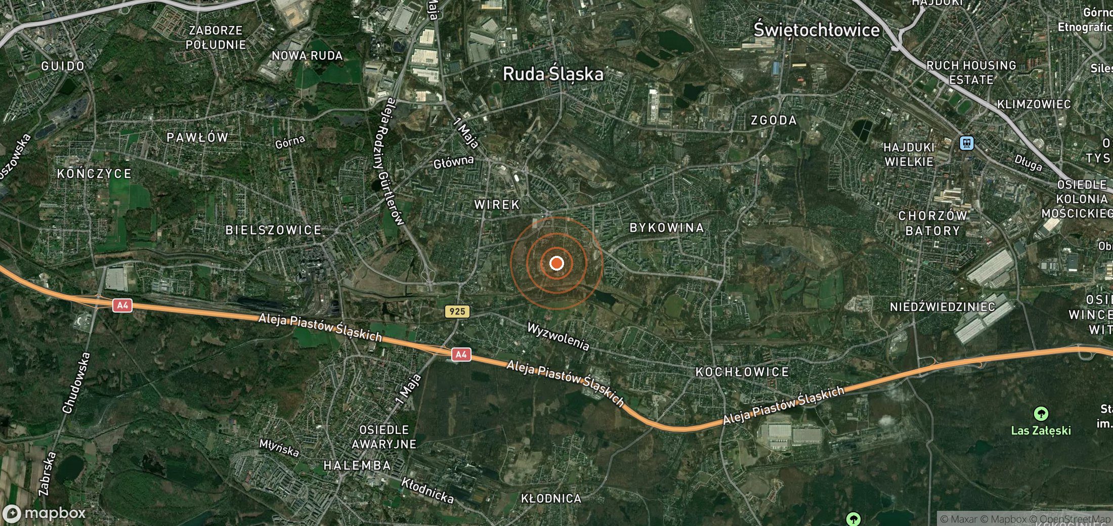 Satellite map of methane plume locations in POL_S_015