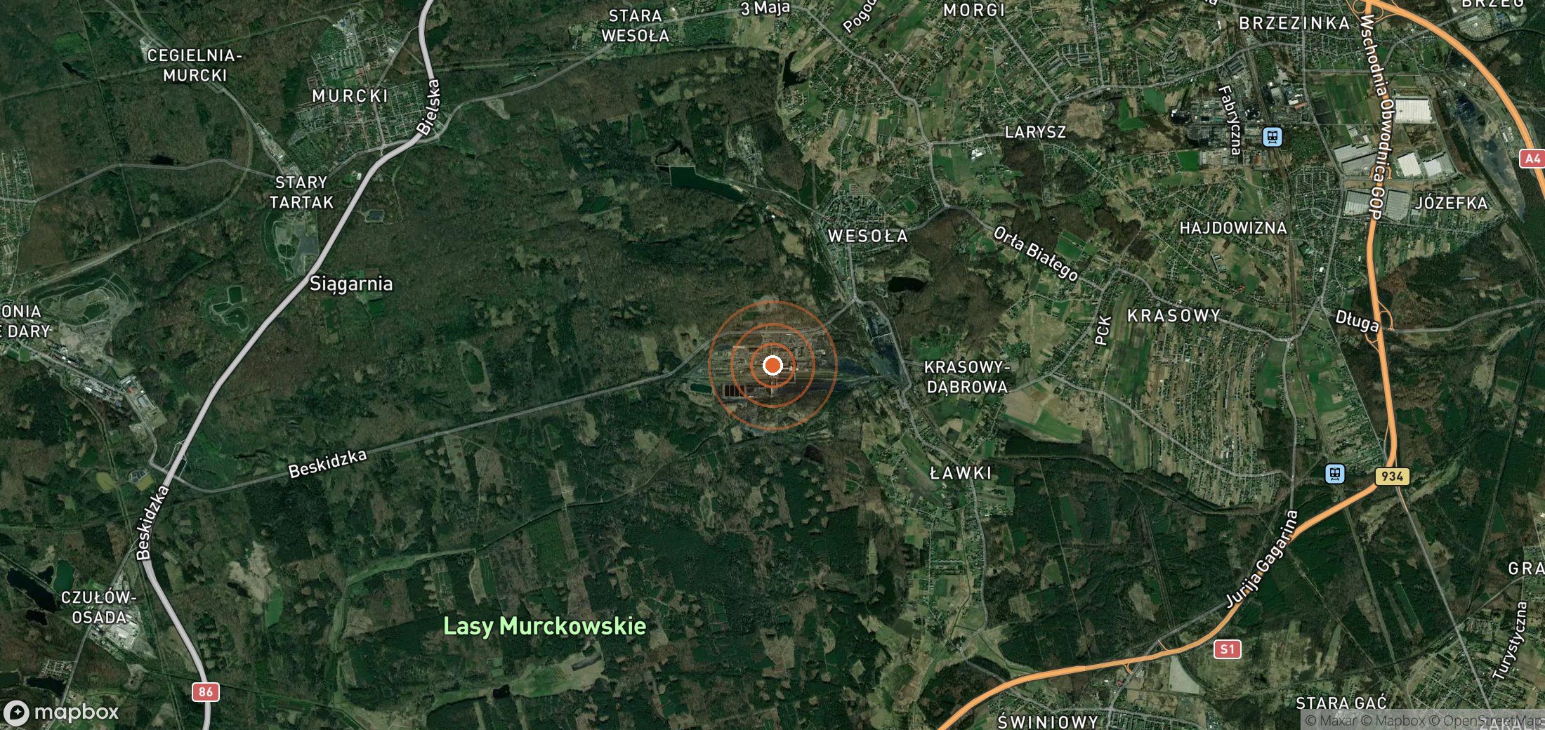 Satellite map of methane plume locations in POL_S_044