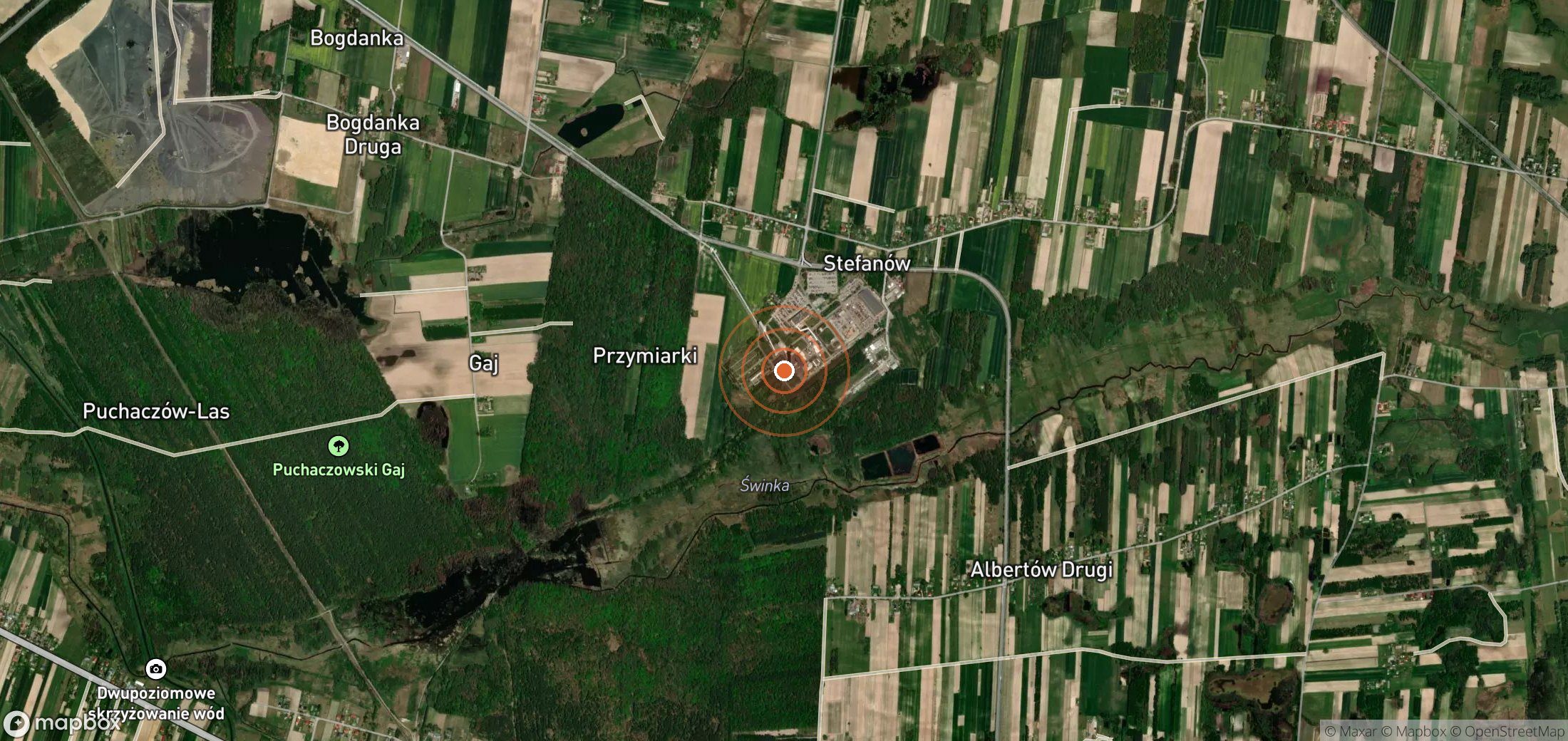Satellite map of methane plume locations in POL_S_087