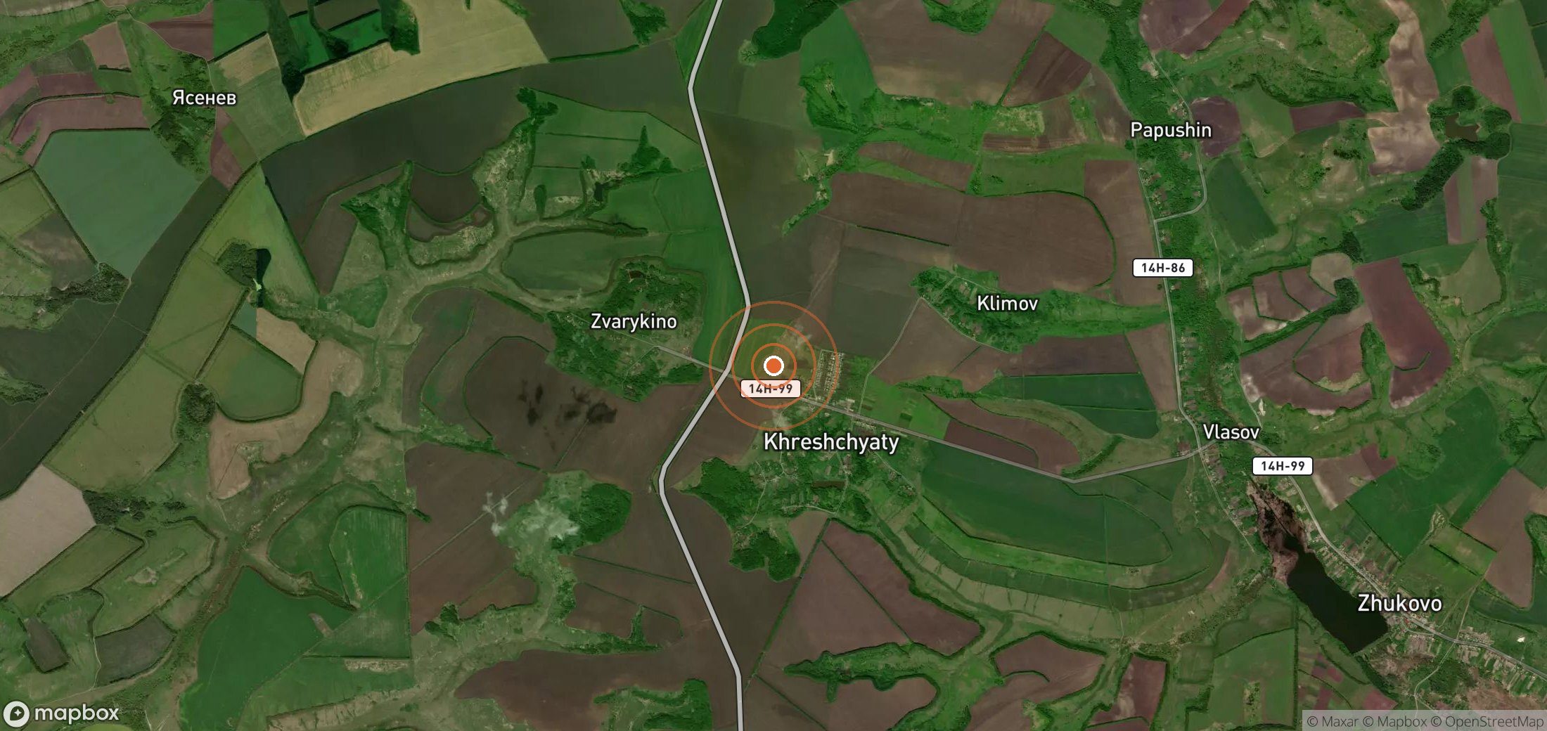 Satellite map of methane plume locations in RUS_S_001