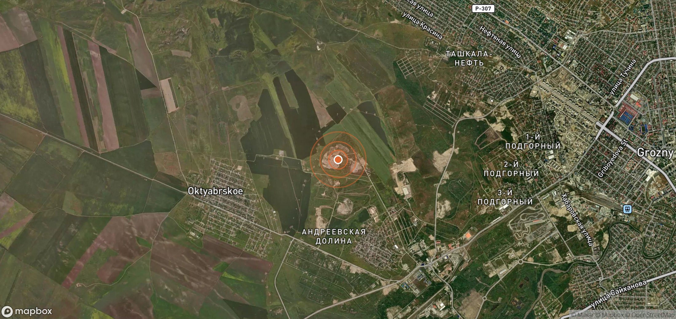 Satellite map of methane plume locations in RUS_S_033