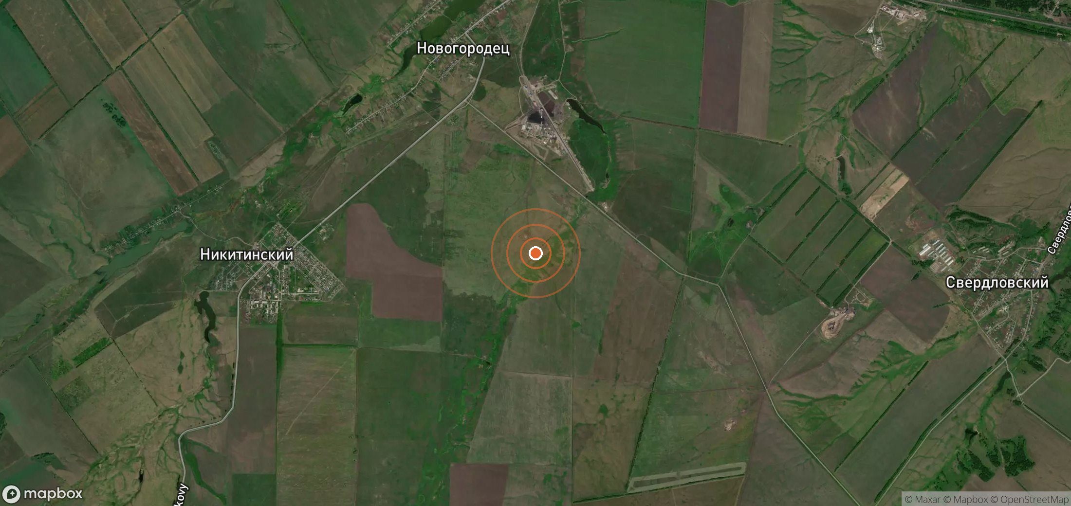 Satellite map of methane plume locations in RUS_S_182