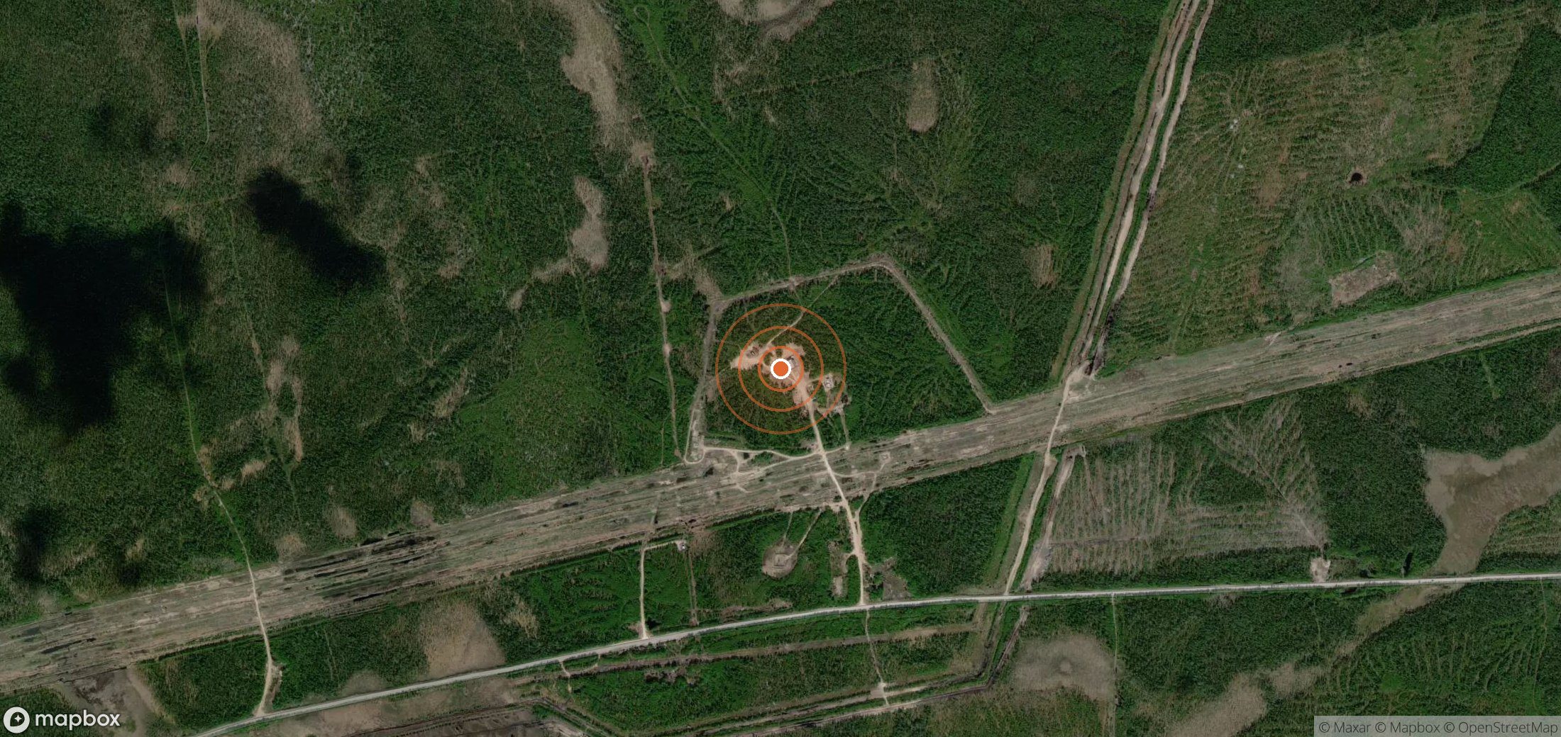 Satellite map of methane plume locations in RUS_S_224