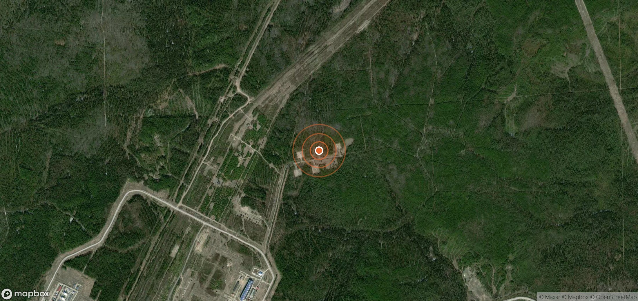 Satellite map of methane plume locations in RUS_S_225