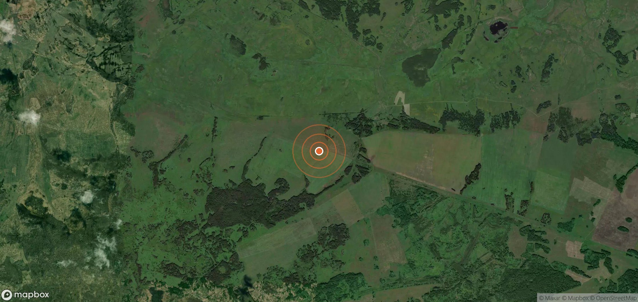 Satellite map of methane plume locations in RUS_S_253