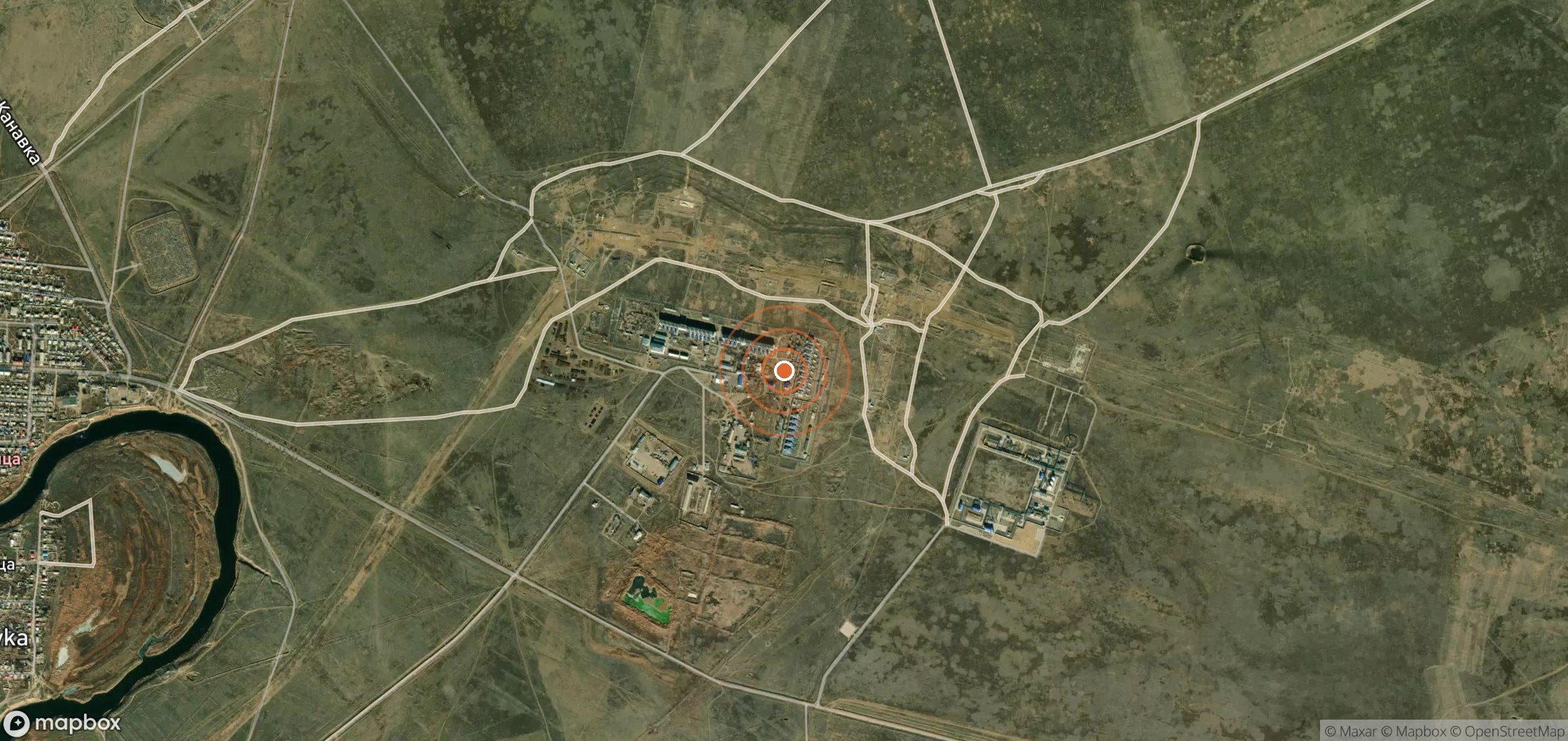 Satellite map of methane plume locations in RUS_S_256