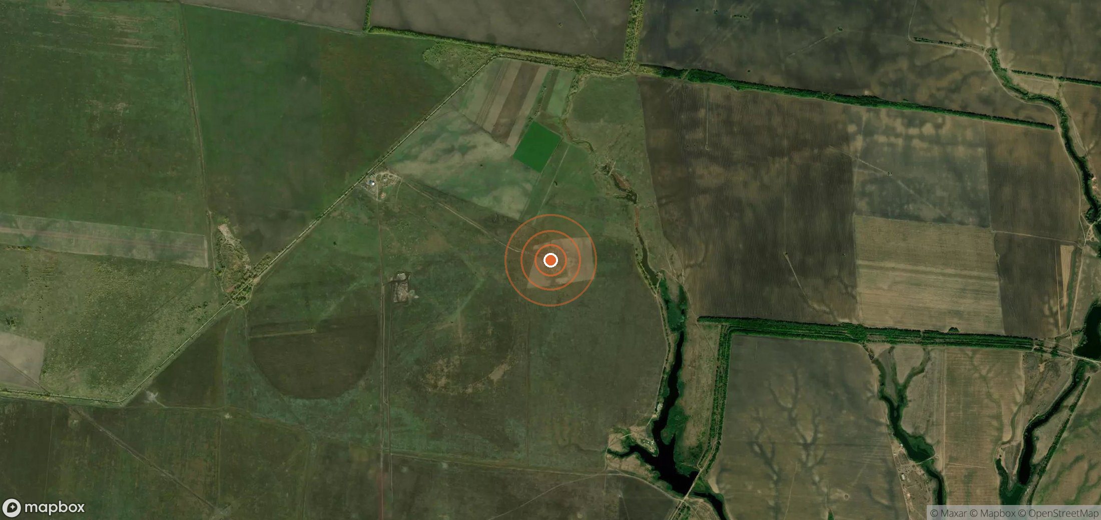 Satellite map of methane plume locations in RUS_S_258