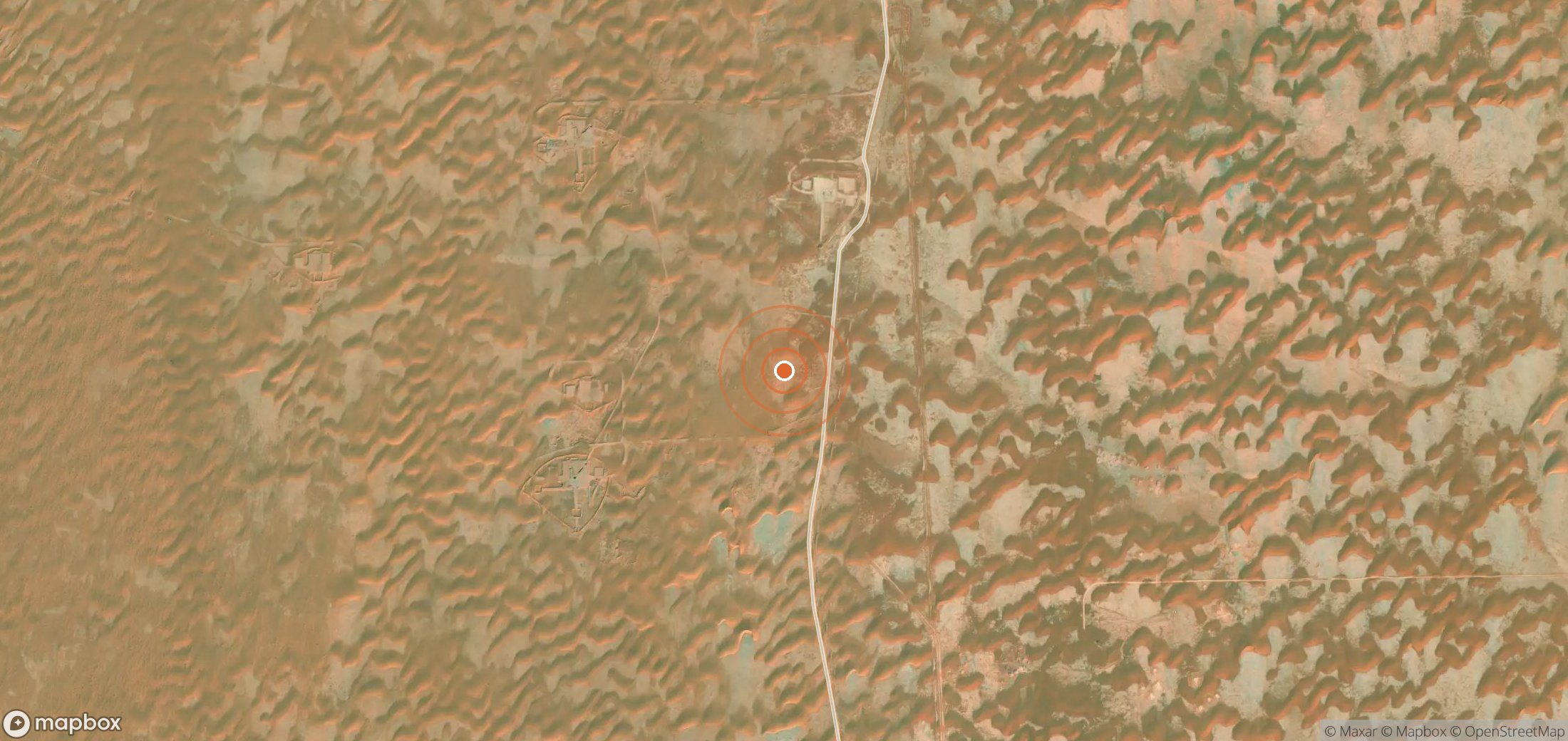 Satellite map of methane plume locations in SAU_S_001