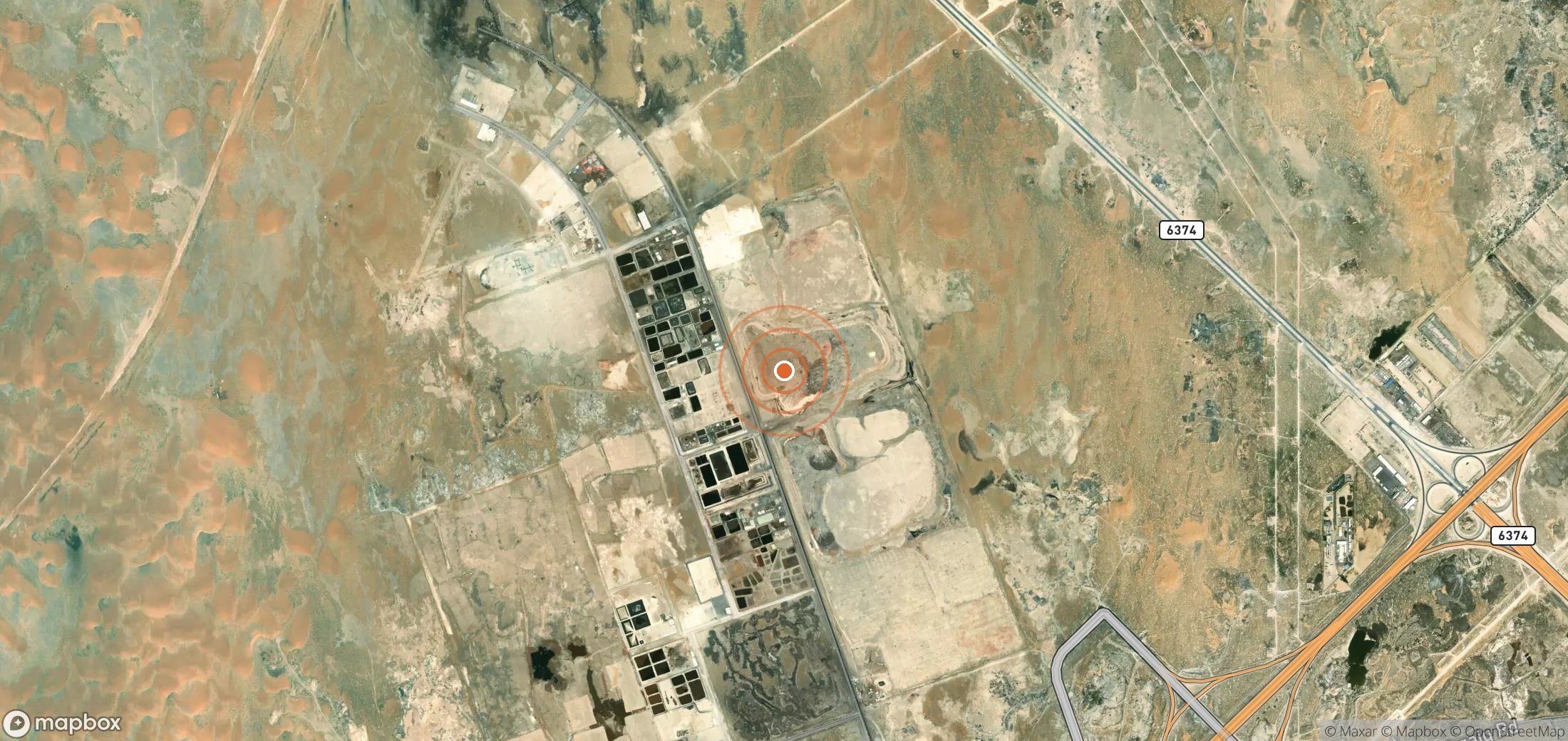 Satellite map of methane plume locations in SAU_S_004