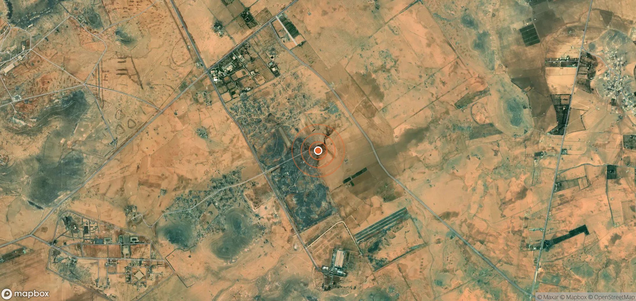 Satellite map of methane plume locations in SYR_S_006
