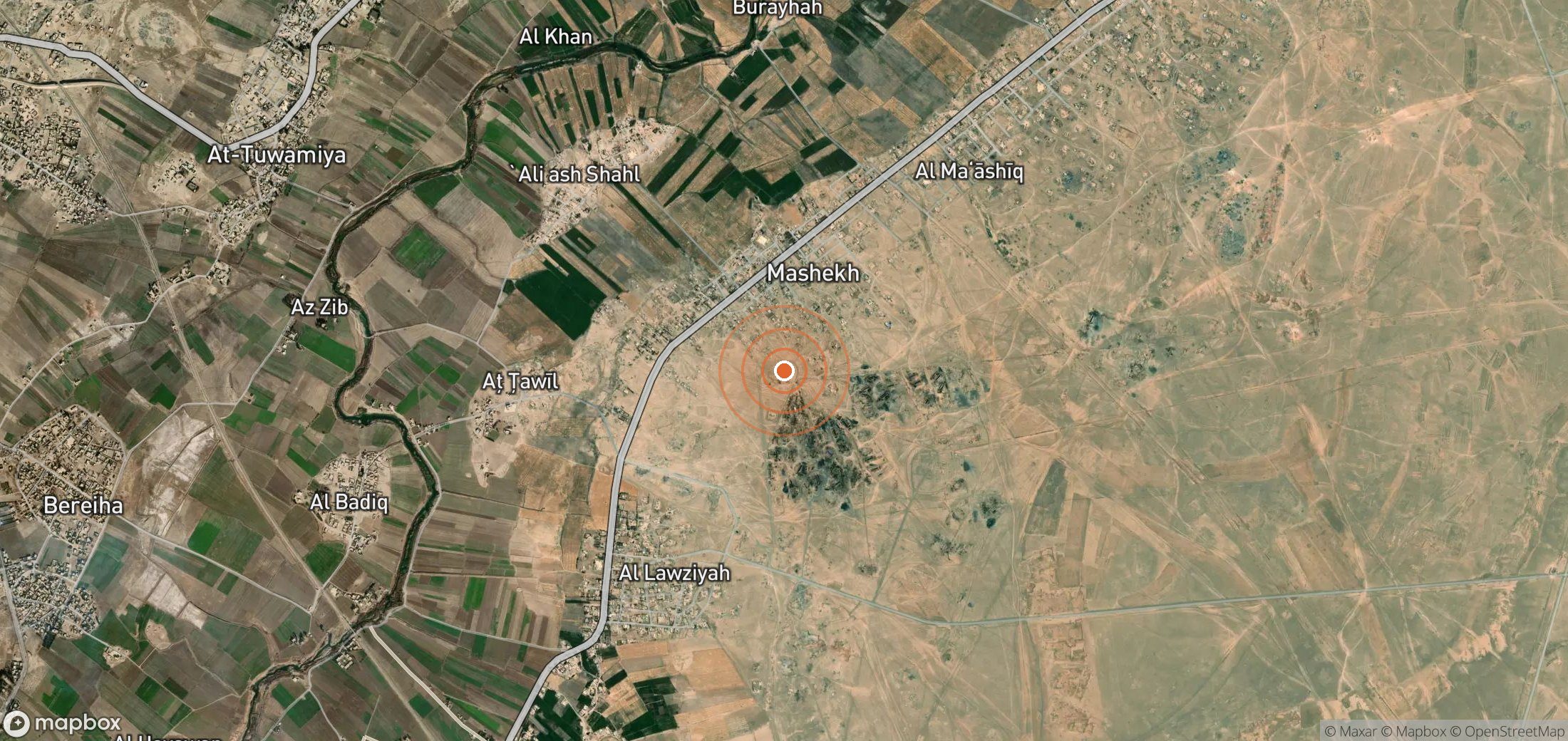 Mapa satelital de plumas de metano en SYR_S_011