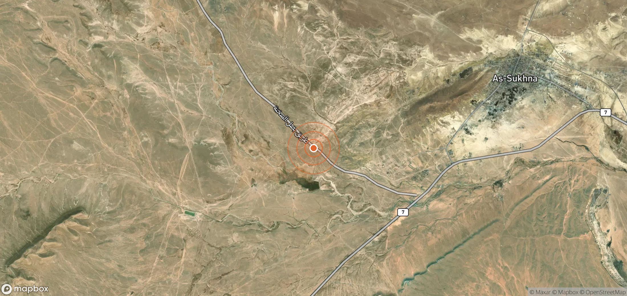 Satellite map of methane plume locations in SYR_S_020
