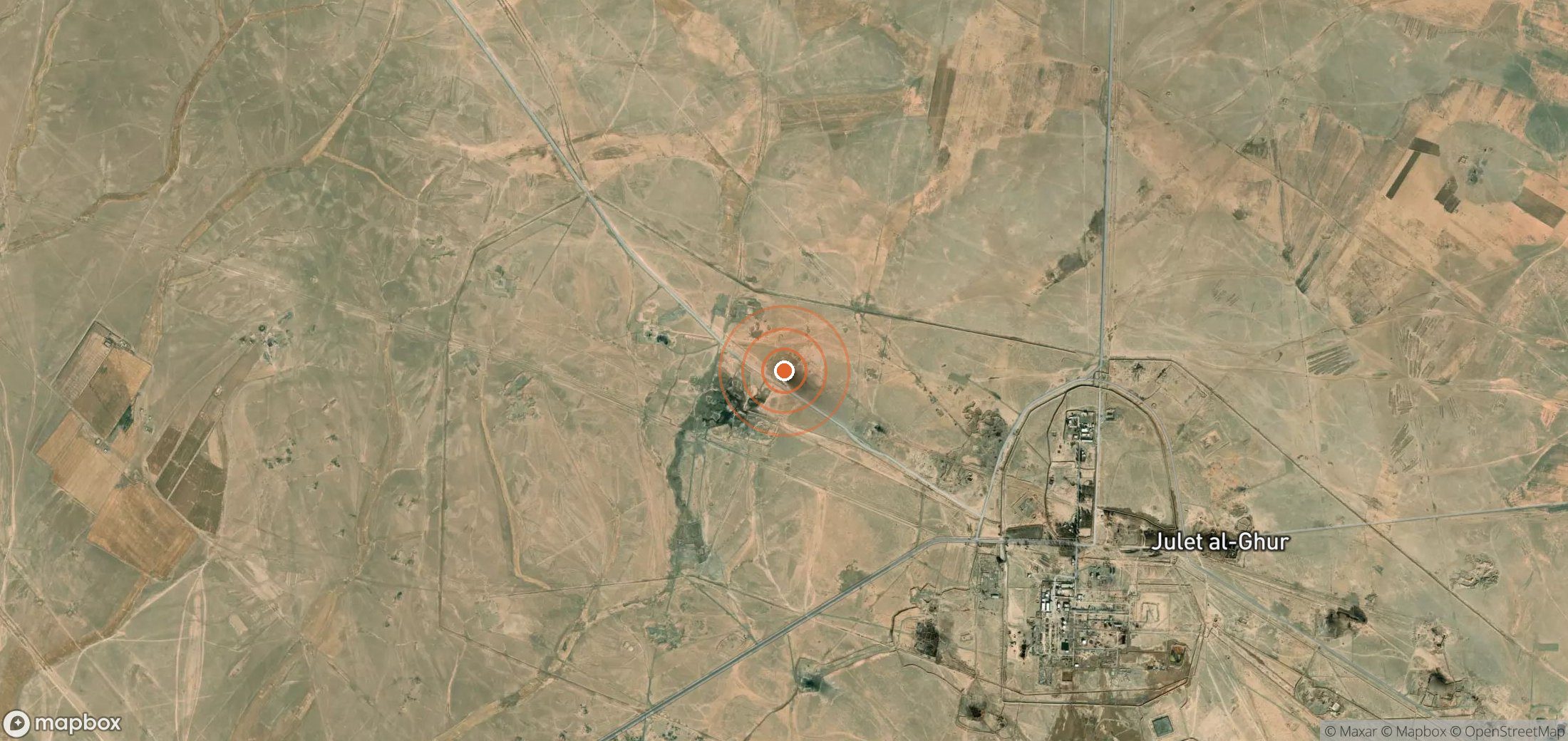 Satellite map of methane plume locations in SYR_S_025
