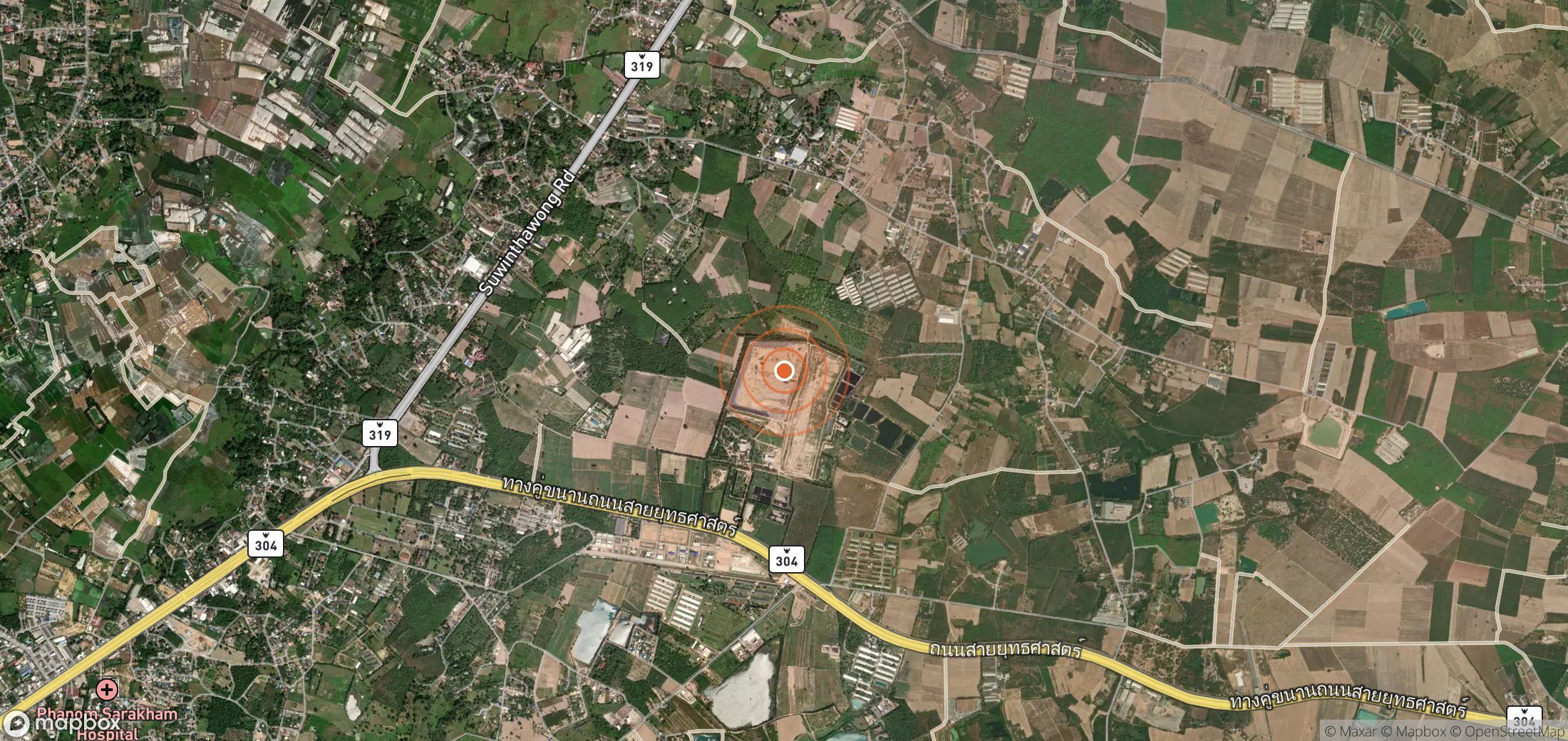 Satellite map of methane plume locations in THA_S_005