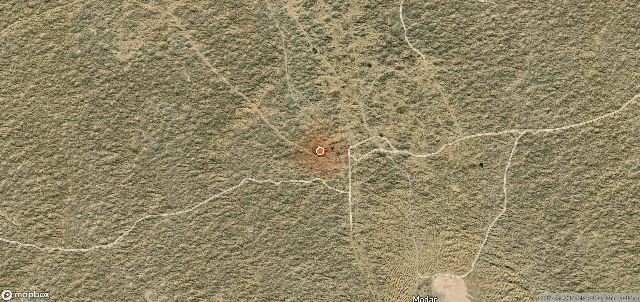 Satellite map of methane plume locations in TKM_S_005