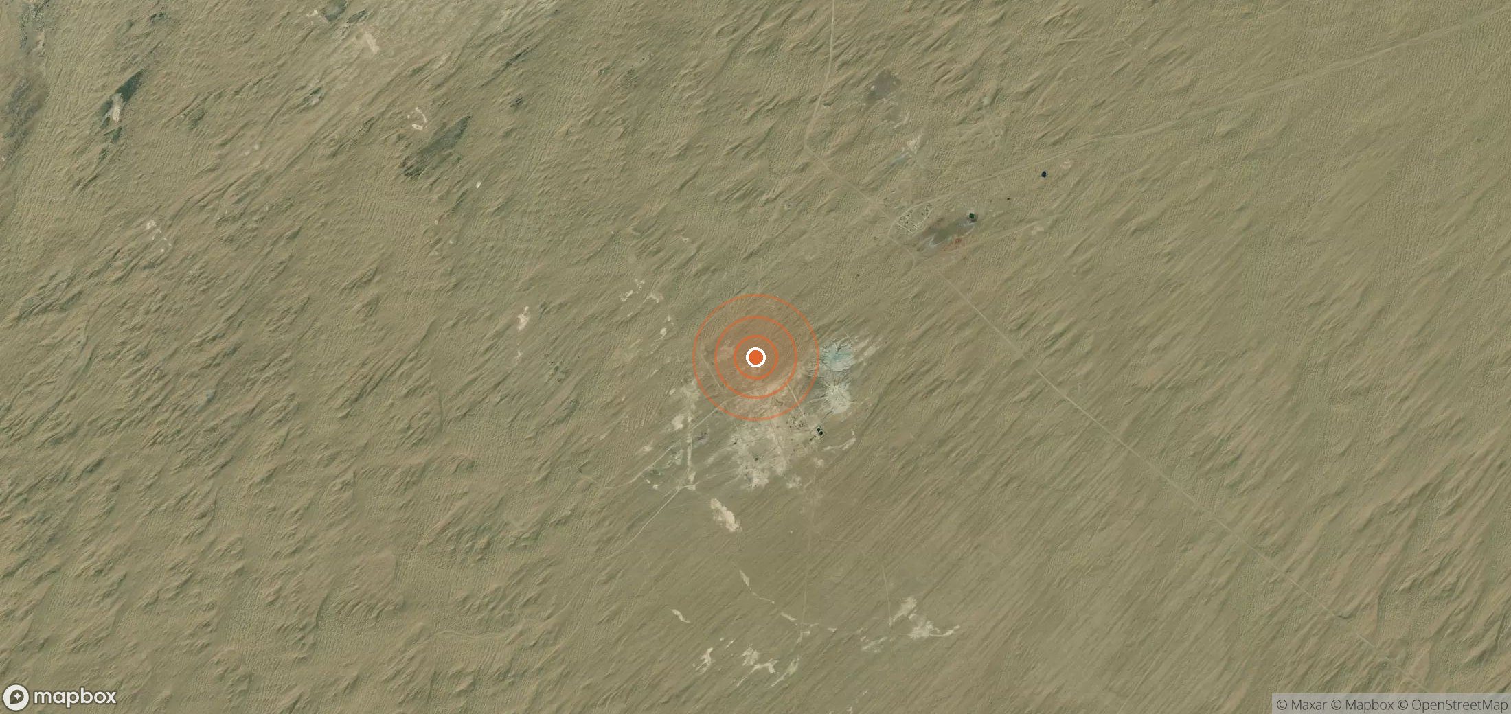 Satellite map of methane plume locations in TKM_S_044