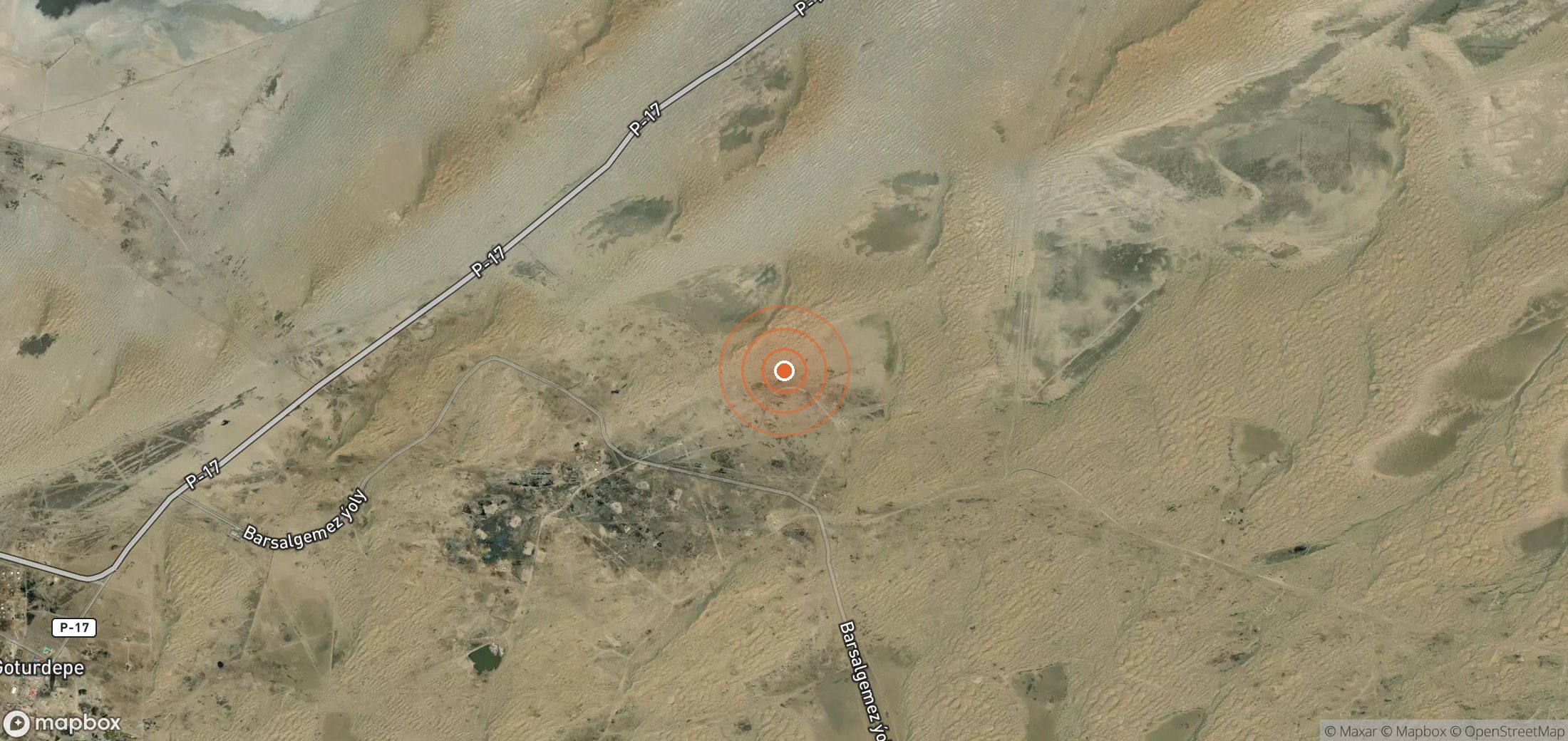 Mapa satelital de plumas de metano en TKM_S_078