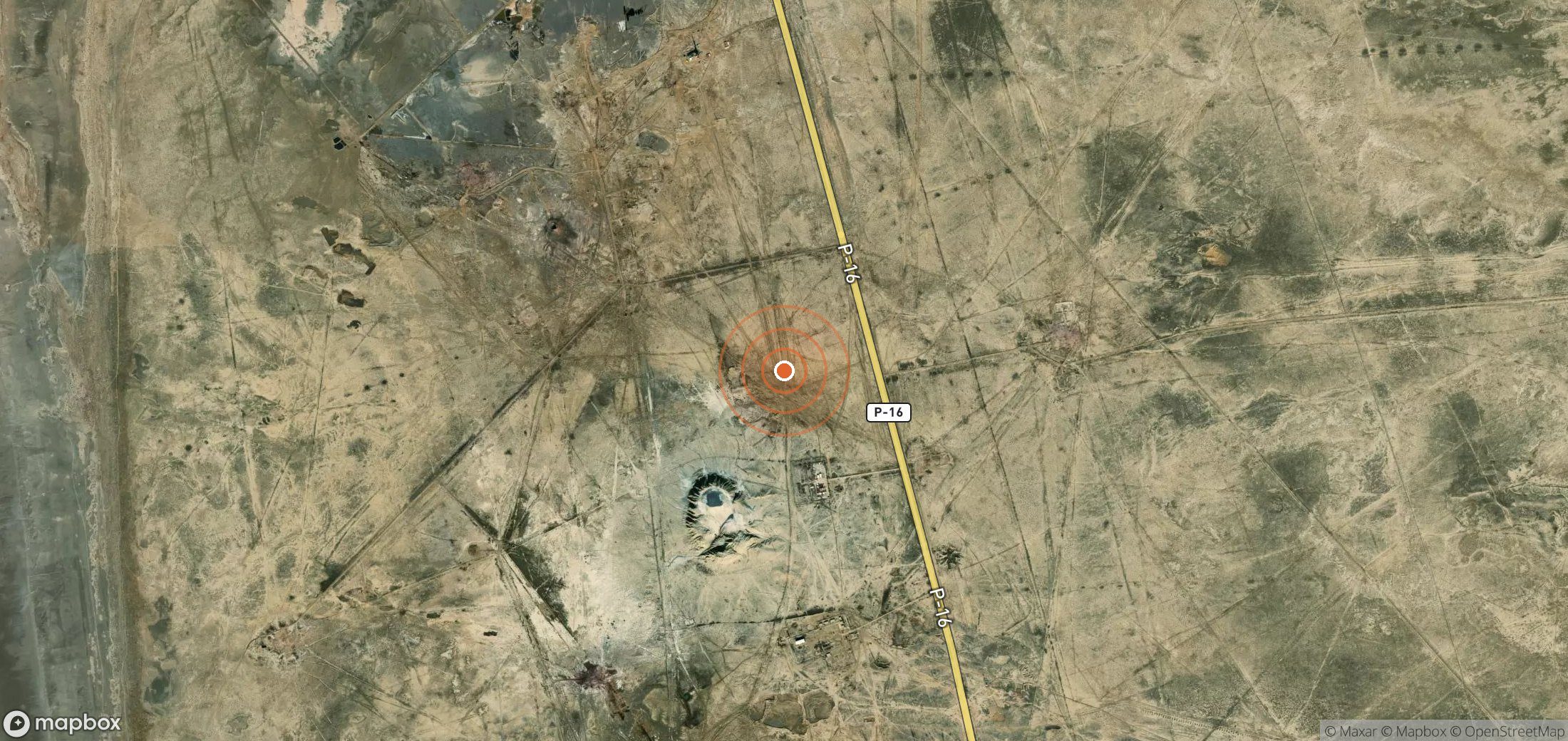 Satellite map of methane plume locations in TKM_S_094