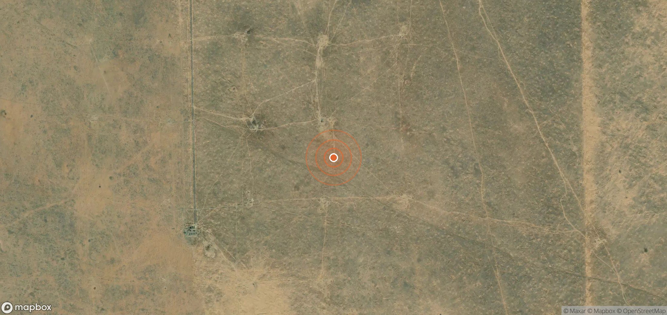 Satellite map of methane plume locations in TKM_S_129