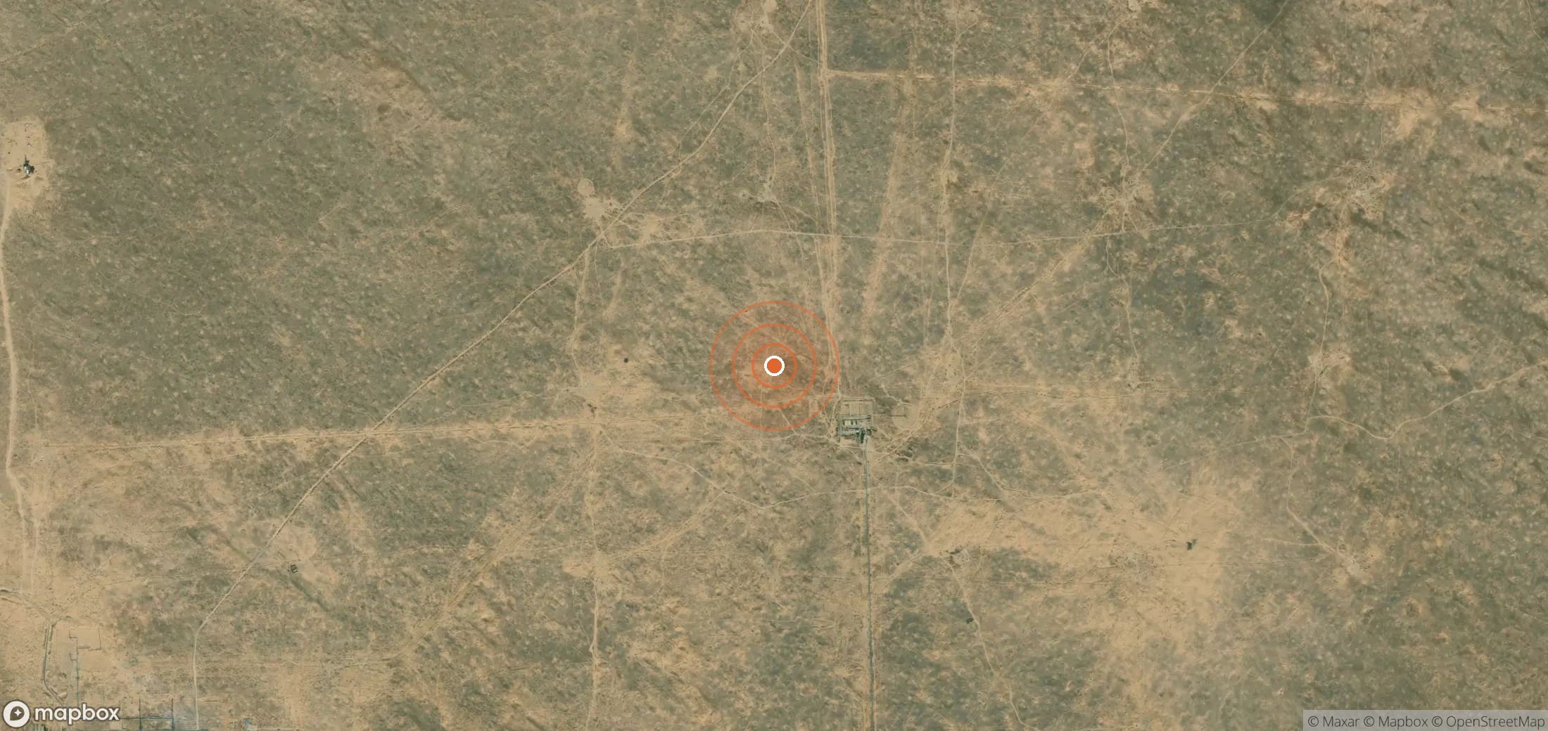 Satellite map of methane plume locations in TKM_S_133