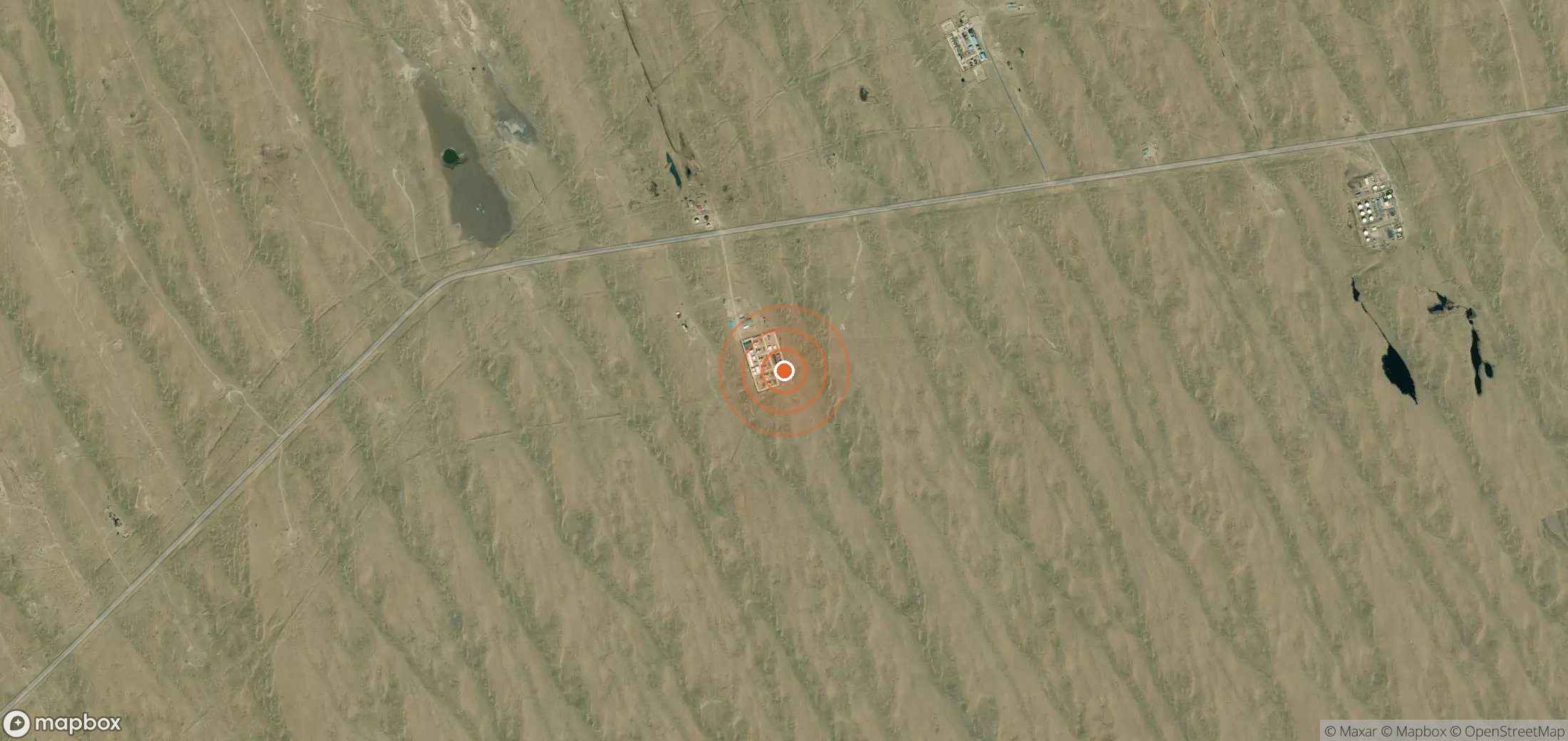 Satellite map of methane plume locations in TKM_S_152